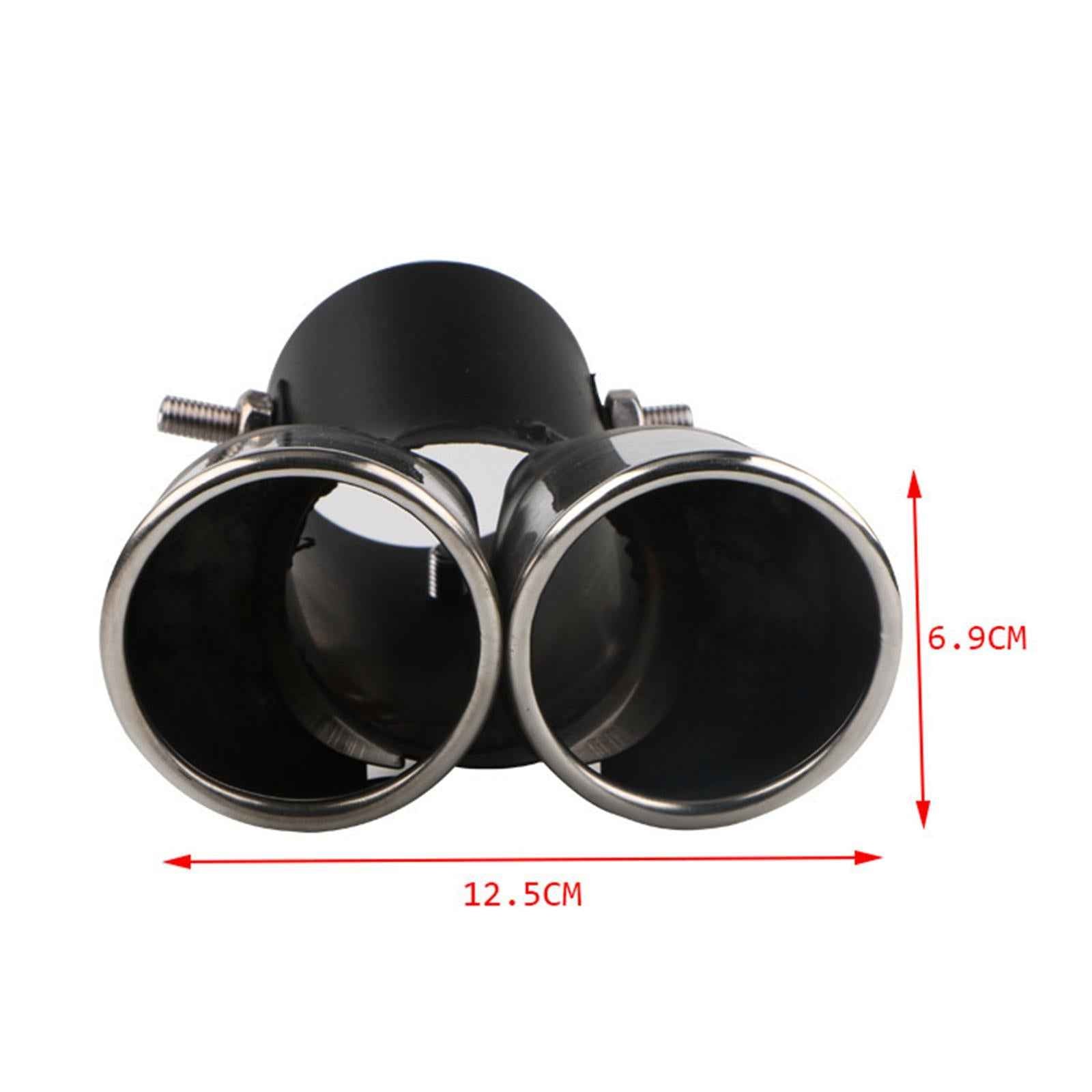 Dual Exhaust Tip Premium Stainless Steel Car Styling Double Outlets End Pipe Style B