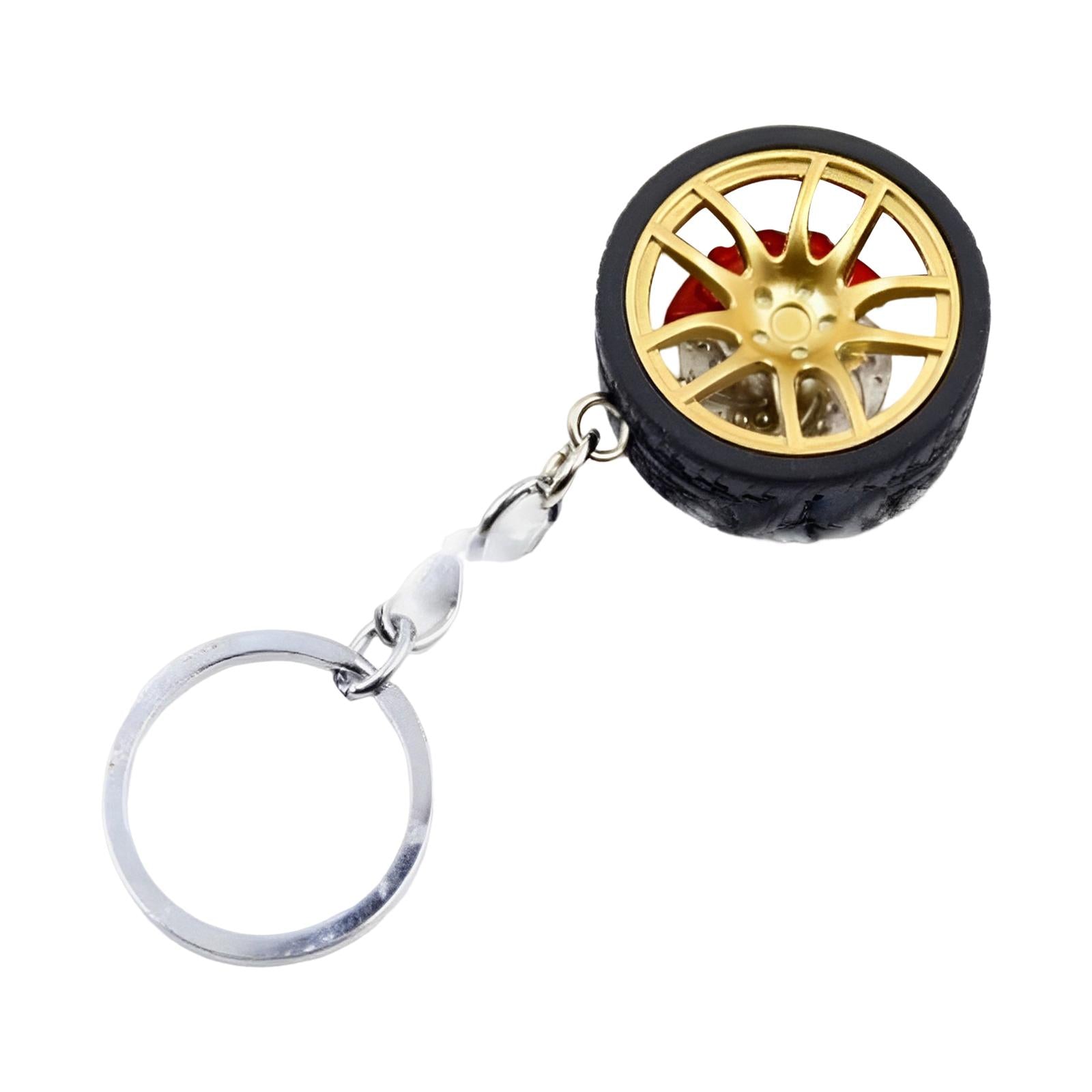 3xMini Cute Tire Keyring Creative Automobile Car Parts Model Key Chains Lovers Yellow