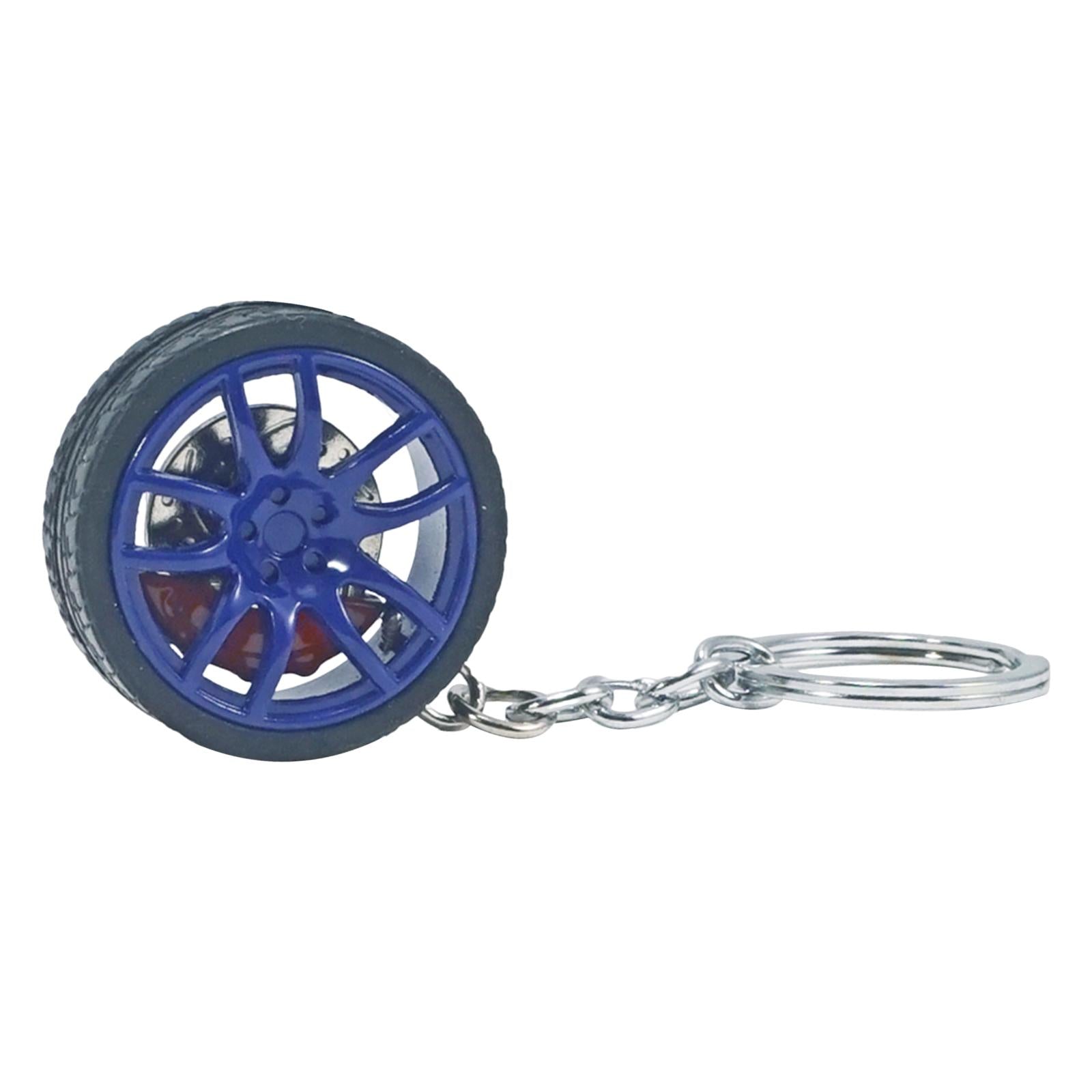 3xMini Cute Tire Keyring Creative Automobile Car Parts Model Key Chains Lovers Blue