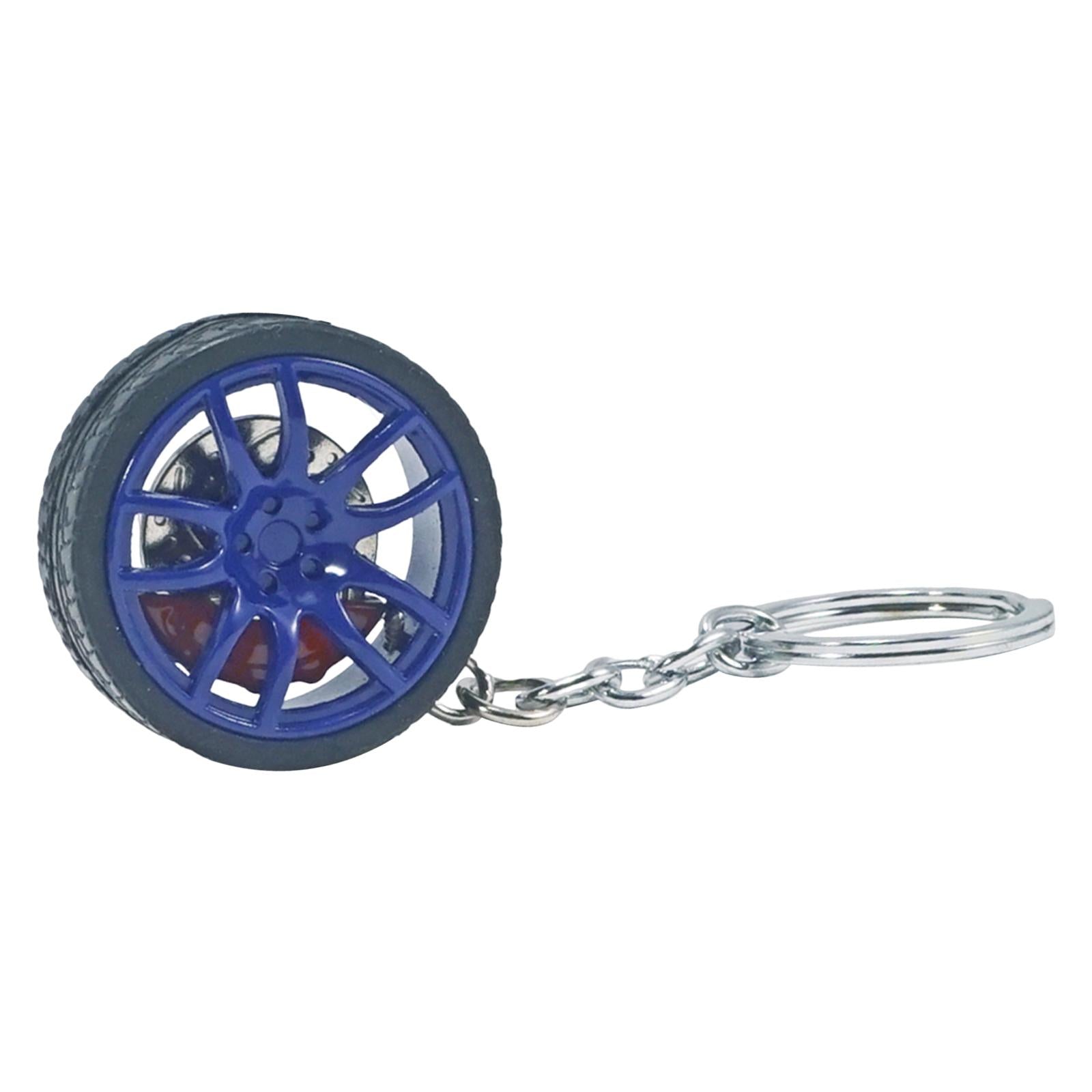 4xMini Cute Tire Keyring Creative Automobile Car Parts Model Key Chains Lovers Blue