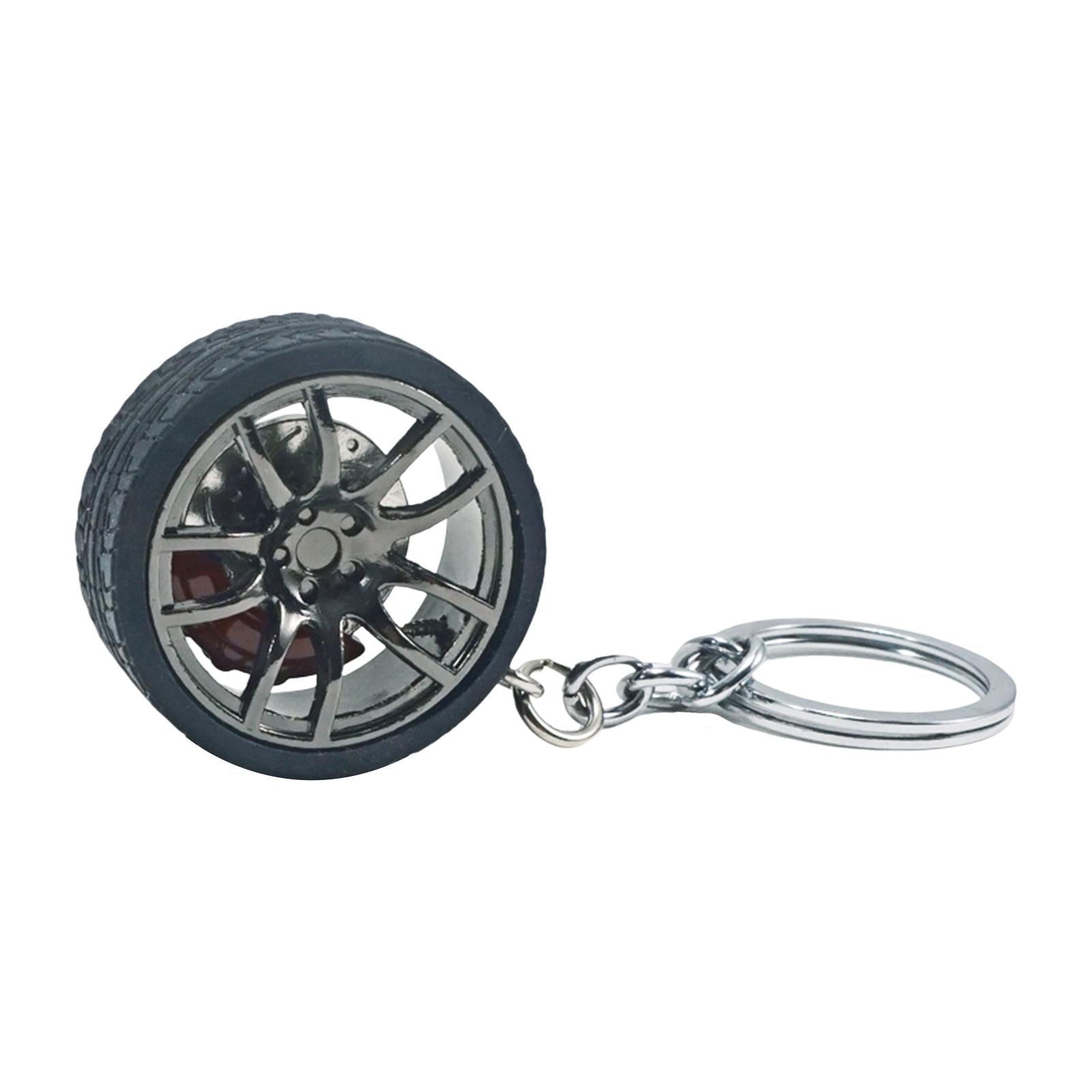3xMini Cute Tire Keyring Creative Automobile Car Parts Model Key Chains Lovers Black