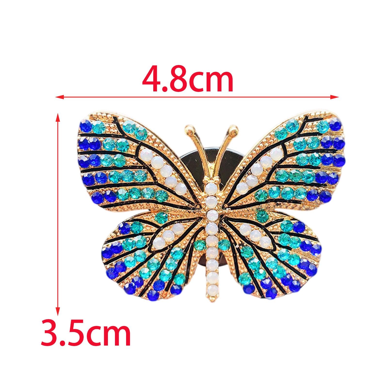 2xButterfly Car Vent Clips Car Interior Decor Universal Car Diffuser Vent Clip Blue