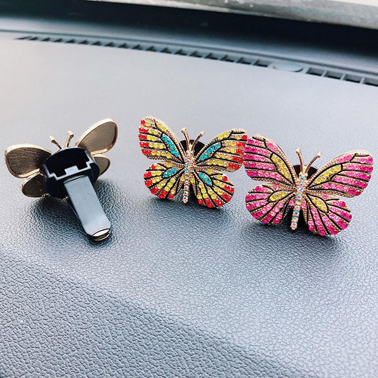 4xButterfly Car Vent Clips Car Interior Decor Universal Car Diffuser Vent Clip Blue