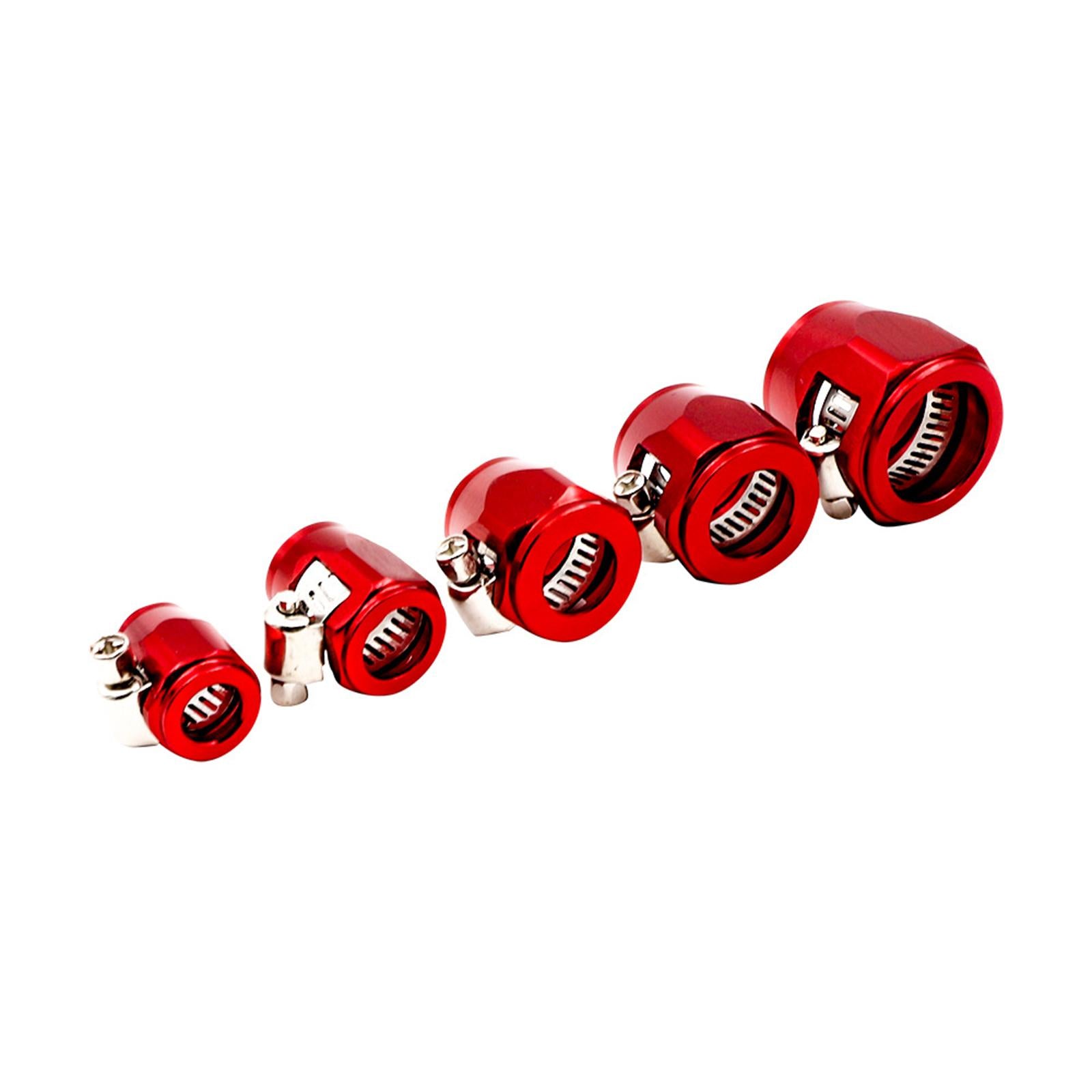 3x4 Pieces Hose Finisher Clamps Aluminum Alloy with Screw Band Hose Connectors Red AN6