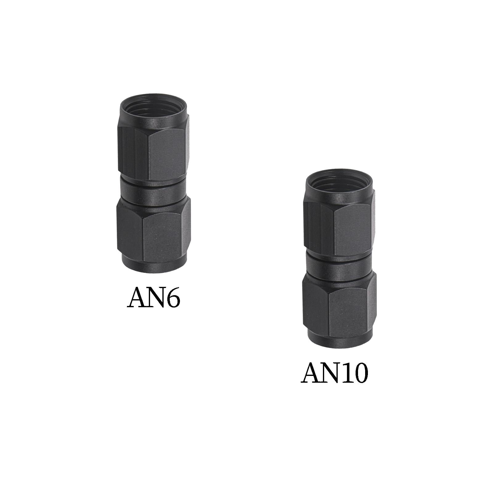 2xFemale to Female Straight Swivel Coupler Anodized Fuel Hose Adapter Fittings AN6