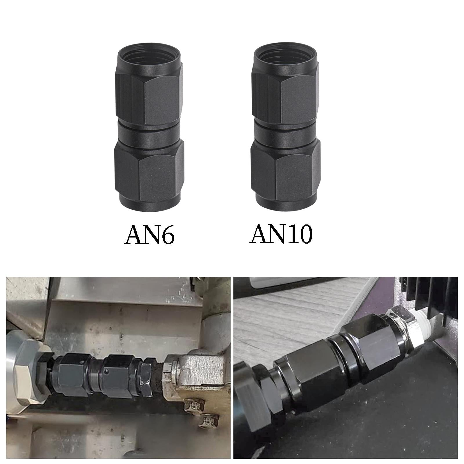 3xFemale to Female Straight Swivel Coupler Anodized Fuel Hose Adapter Fittings AN6
