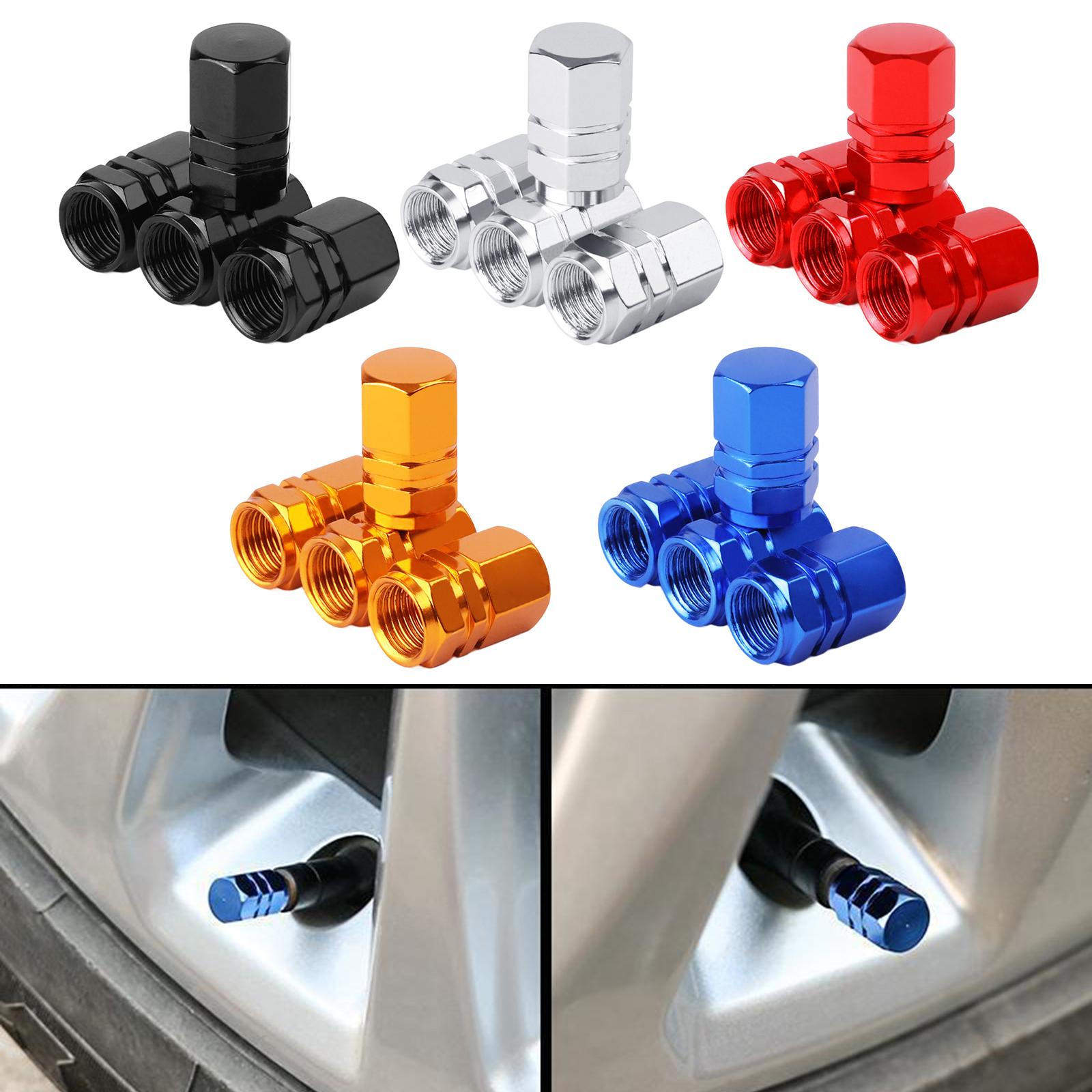 2x4 Pieces Car Tire Valve Stem Caps Seal Air Caps Covers for Trucks Bikes black