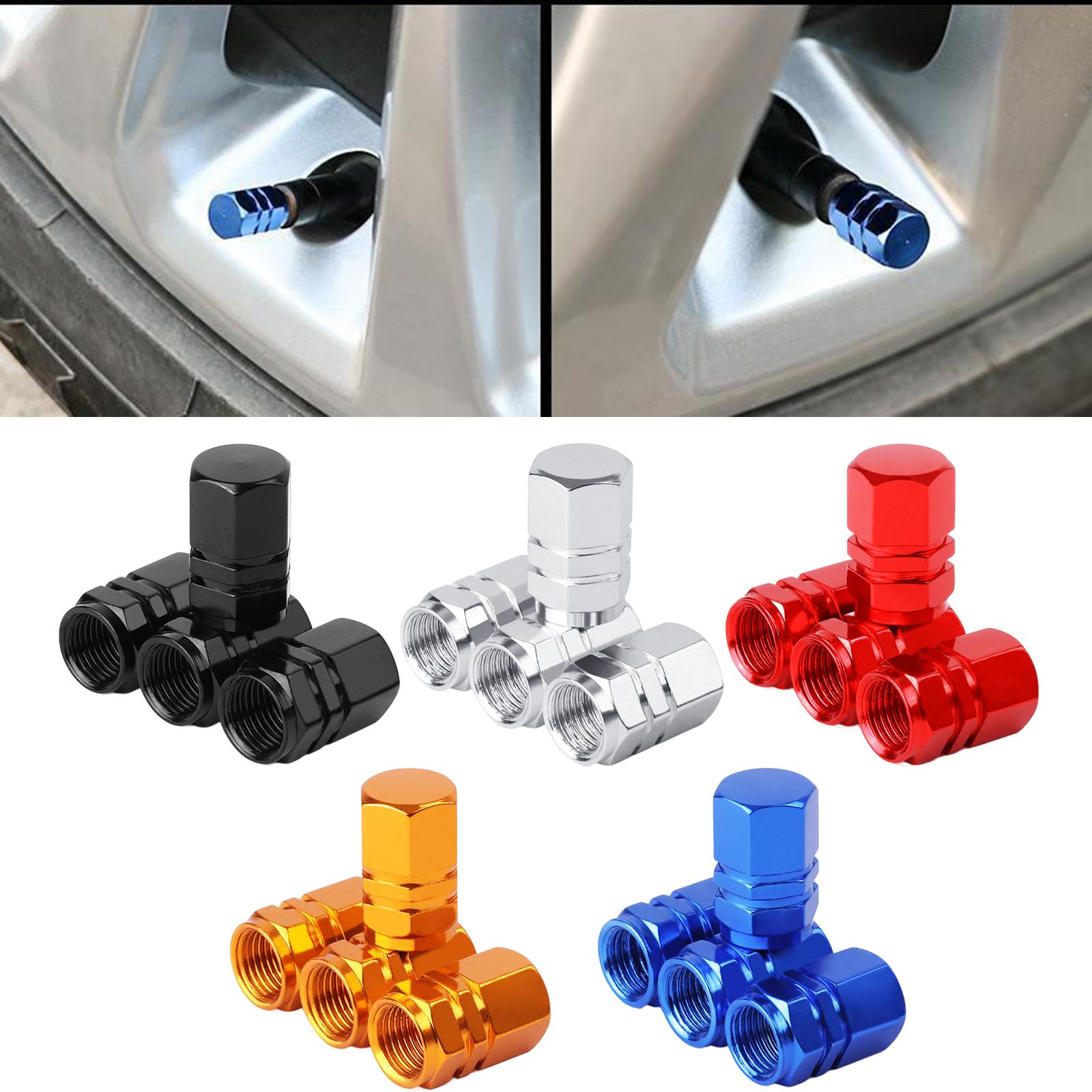 4x4 Pieces Car Tire Valve Stem Caps Seal Air Caps Covers for Trucks Bikes black