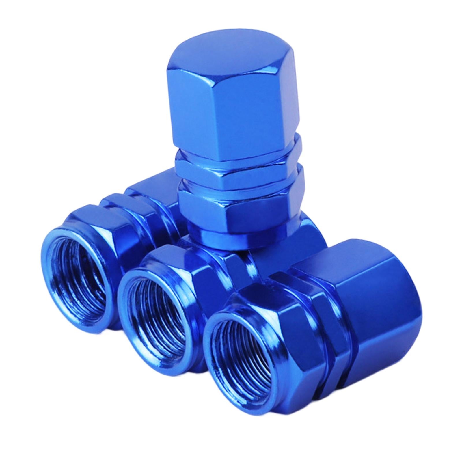 4x4 Pieces Car Tire Valve Stem Caps Seal Air Caps Covers for Trucks Bikes blue
