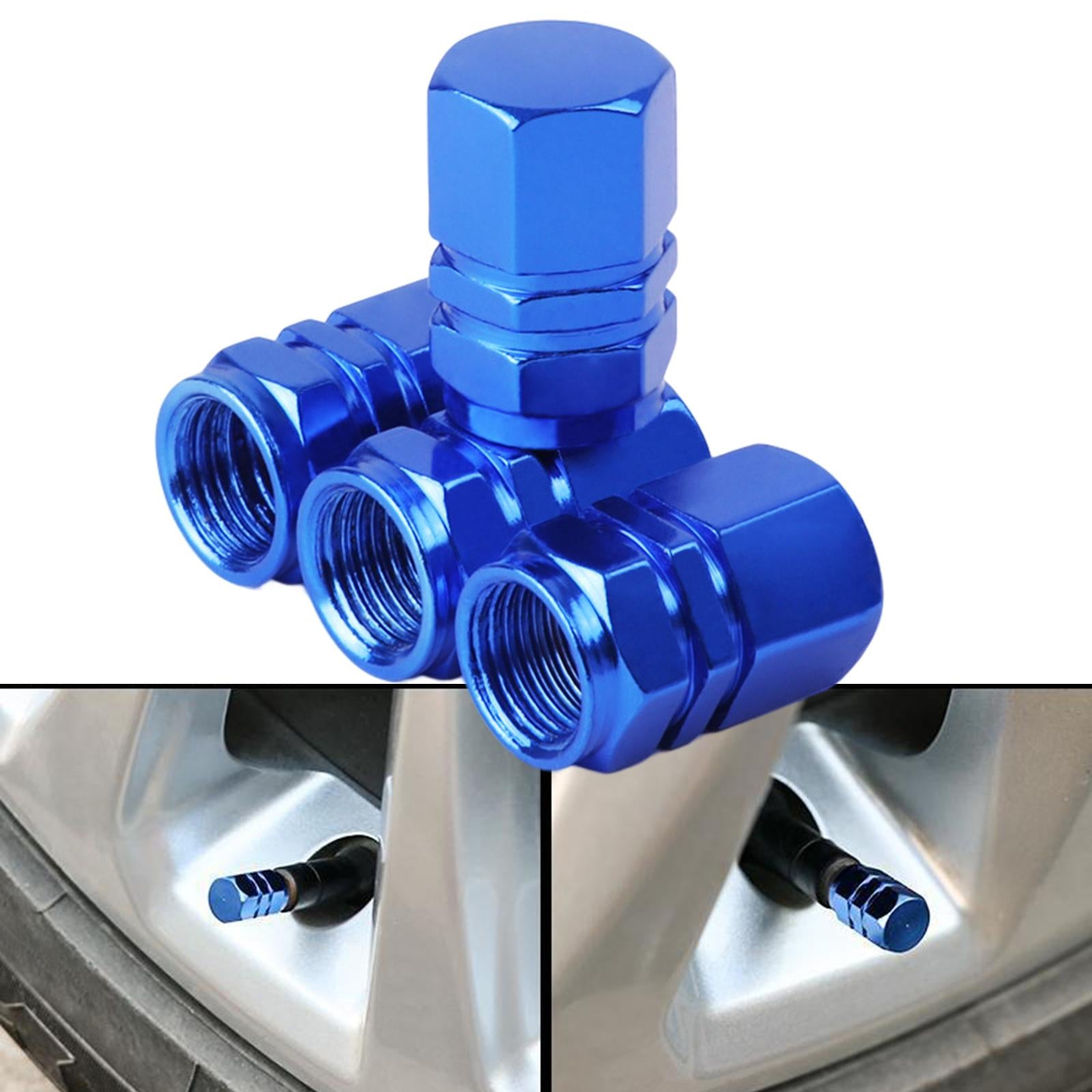 4x4 Pieces Car Tire Valve Stem Caps Seal Air Caps Covers for Trucks Bikes blue