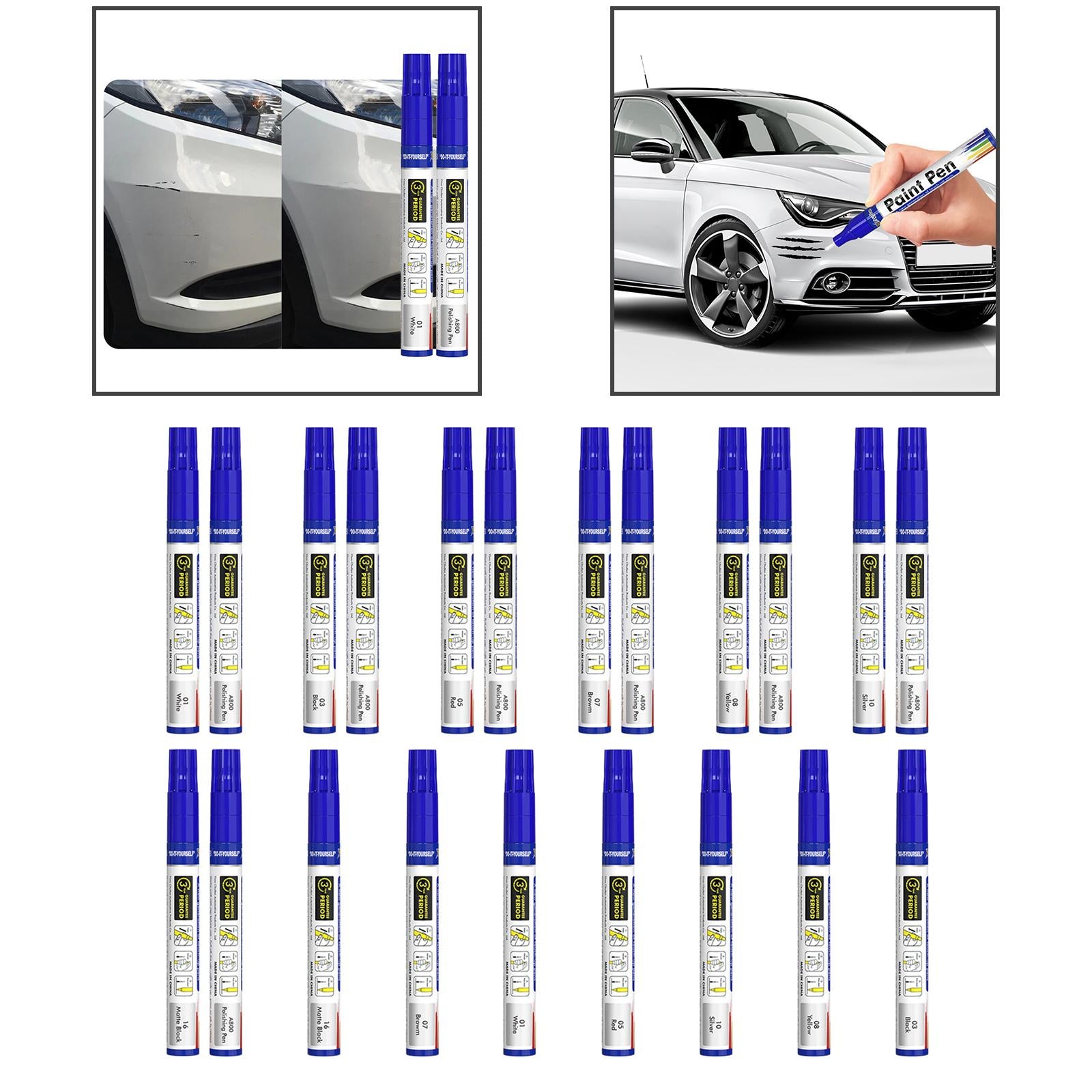 3xTouch up Auto Paint with Polish Pen Replacement Parts Car Scratch Repair Pen