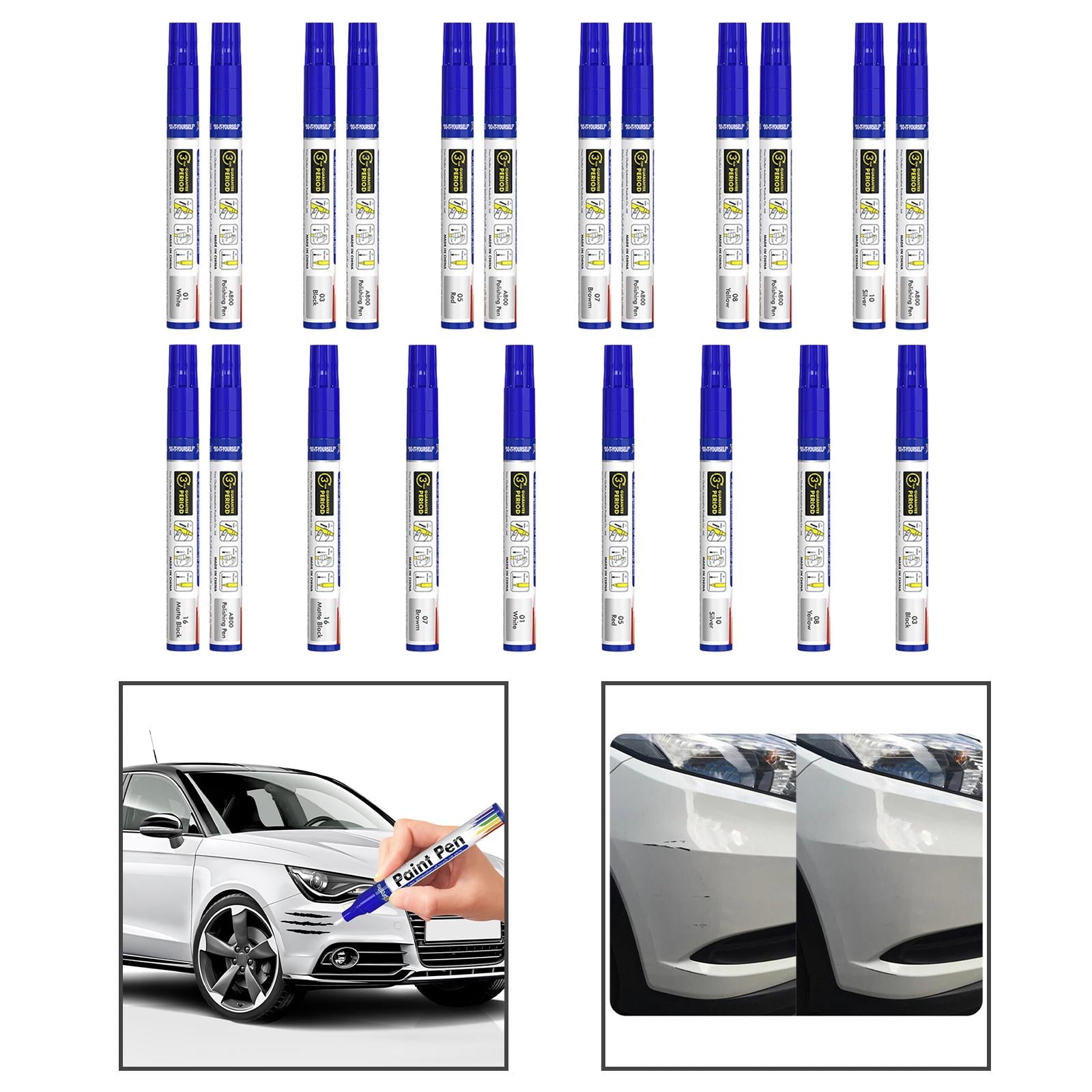 3xTouch up Auto Paint with Polish Pen Replacement Parts Car Scratch Repair Pen