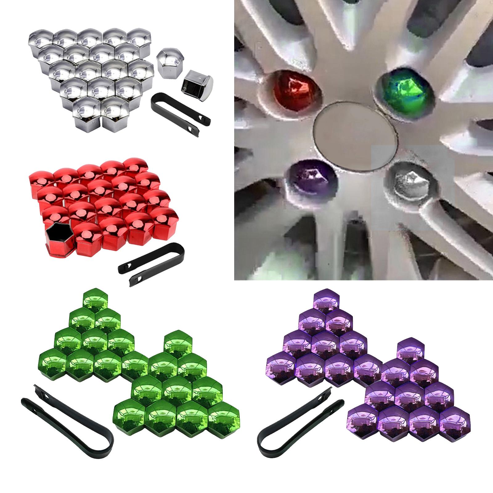 2x20 Pieces Car Wheel Nut Caps Covers Anti Rust Wheel Rim Cover Wheel Nut Caps Silver 17mm