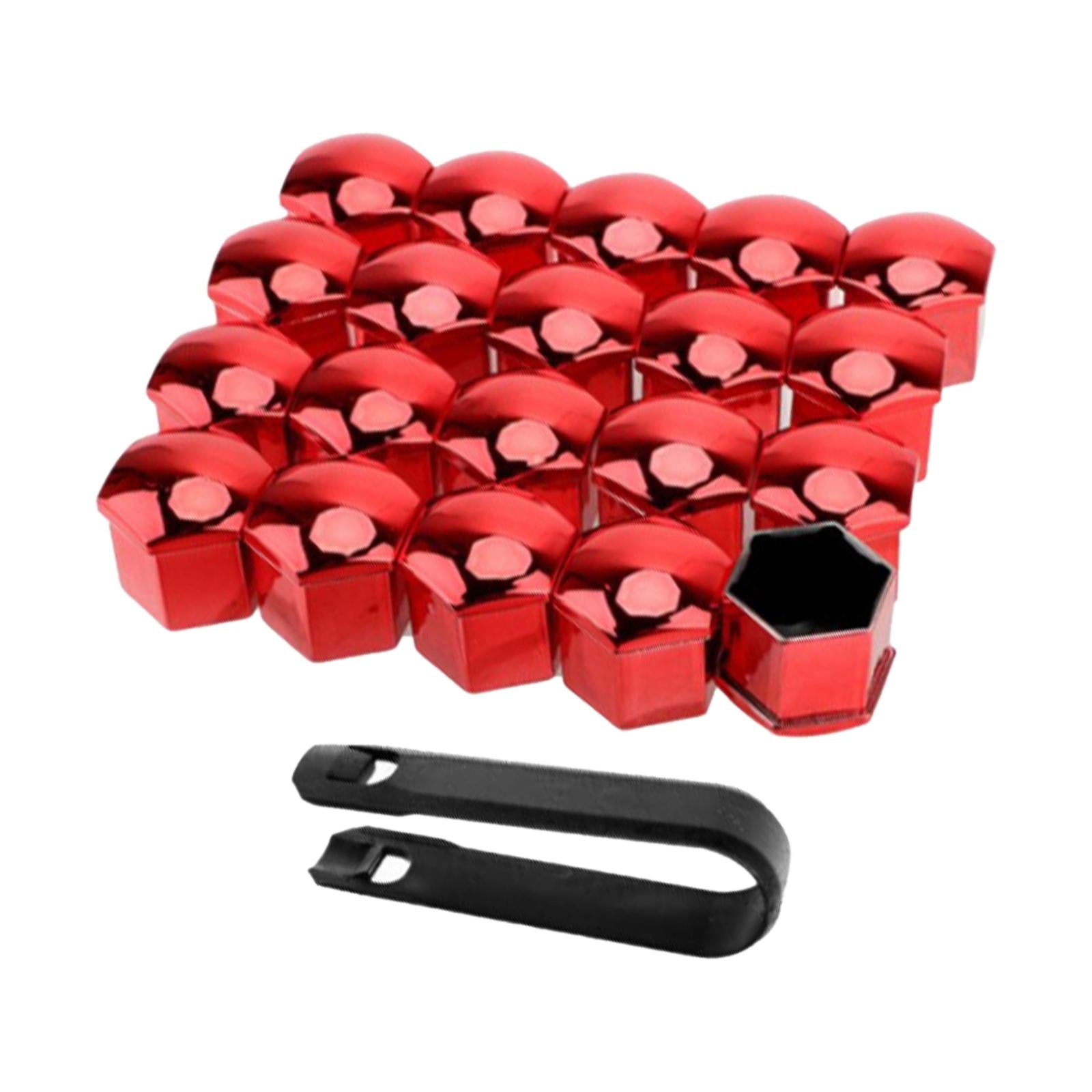 3x20 Pieces Car Wheel Nut Caps Covers Anti Rust Wheel Rim Cover Wheel Nut Caps Red 19mm