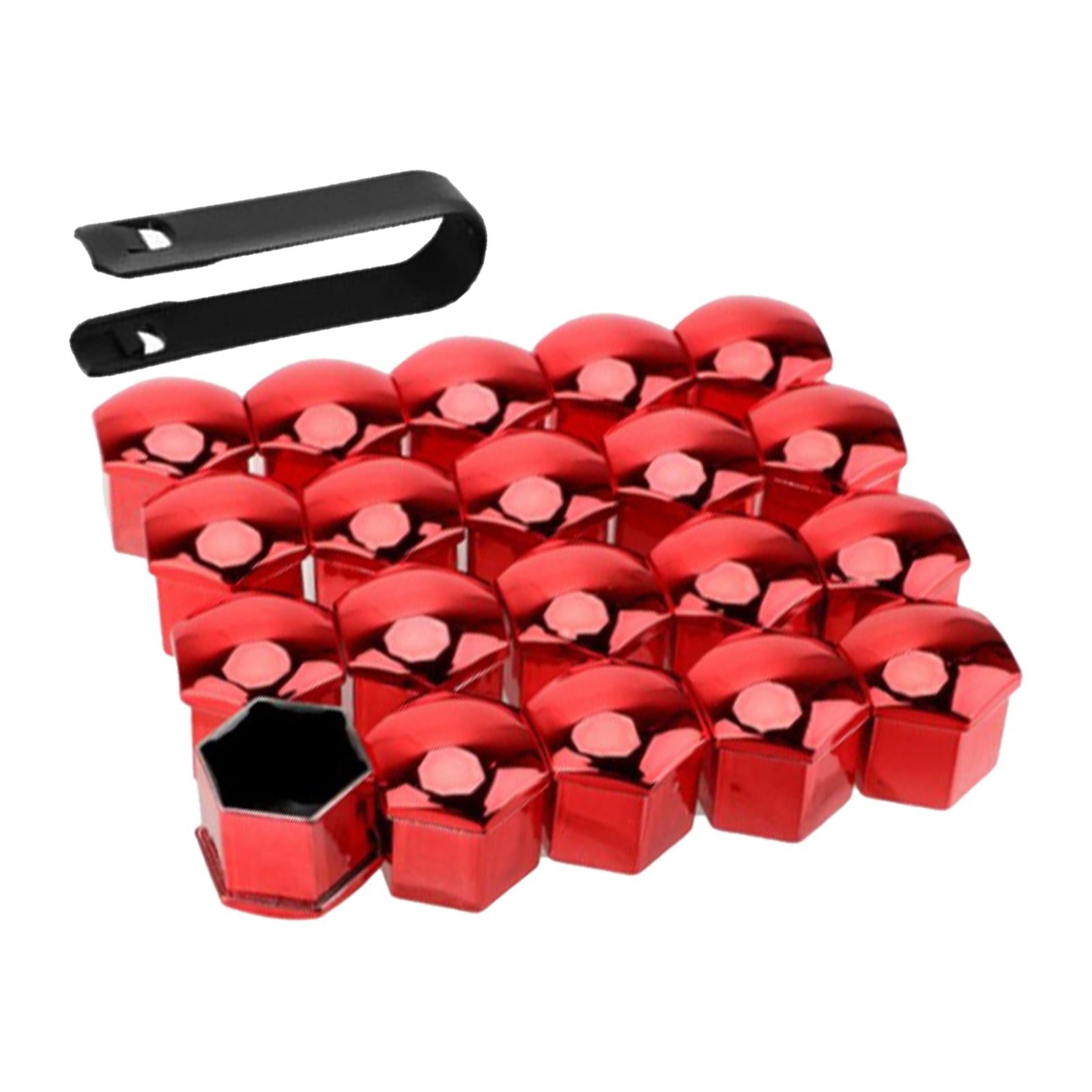 4x20 Pieces Car Wheel Nut Caps Covers Anti Rust Wheel Rim Cover Wheel Nut Caps Red 19mm
