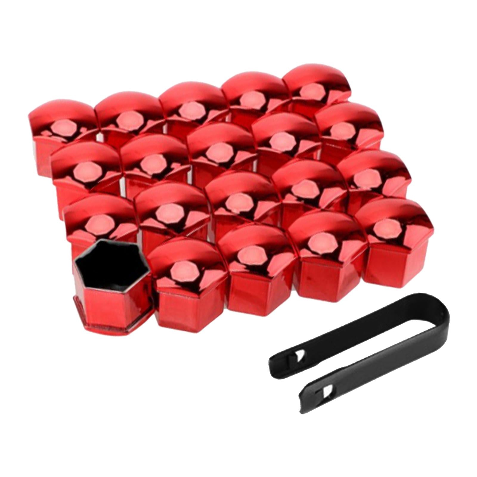 3x20 Pieces Car Wheel Nut Caps Covers Anti Rust Wheel Rim Cover Wheel Nut Caps Red 19mm