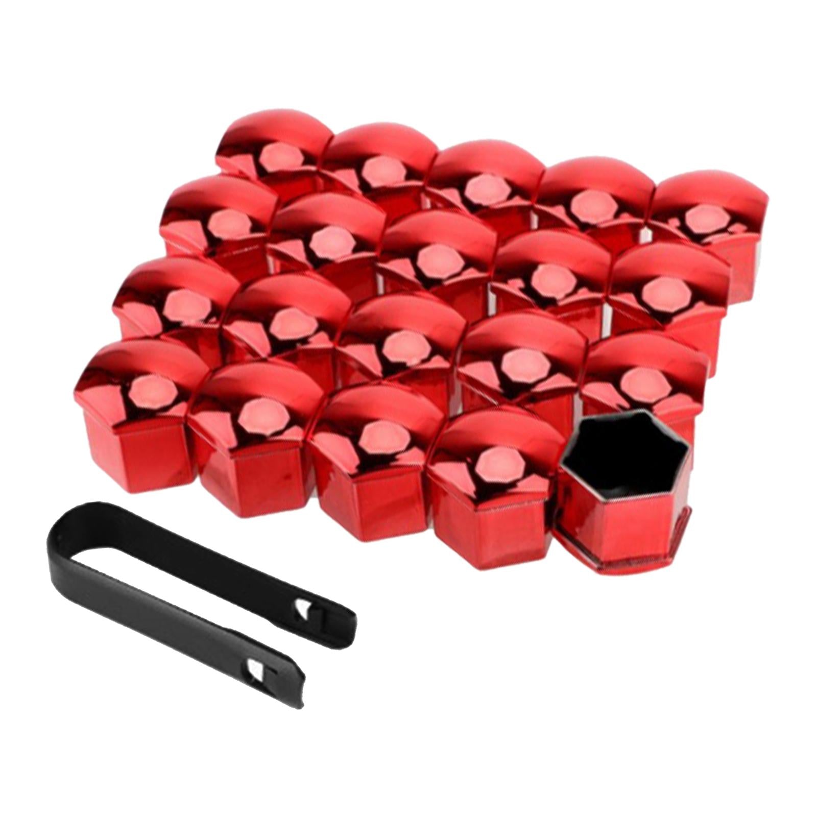 3x20 Pieces Car Wheel Nut Caps Covers Anti Rust Wheel Rim Cover Wheel Nut Caps Red 19mm