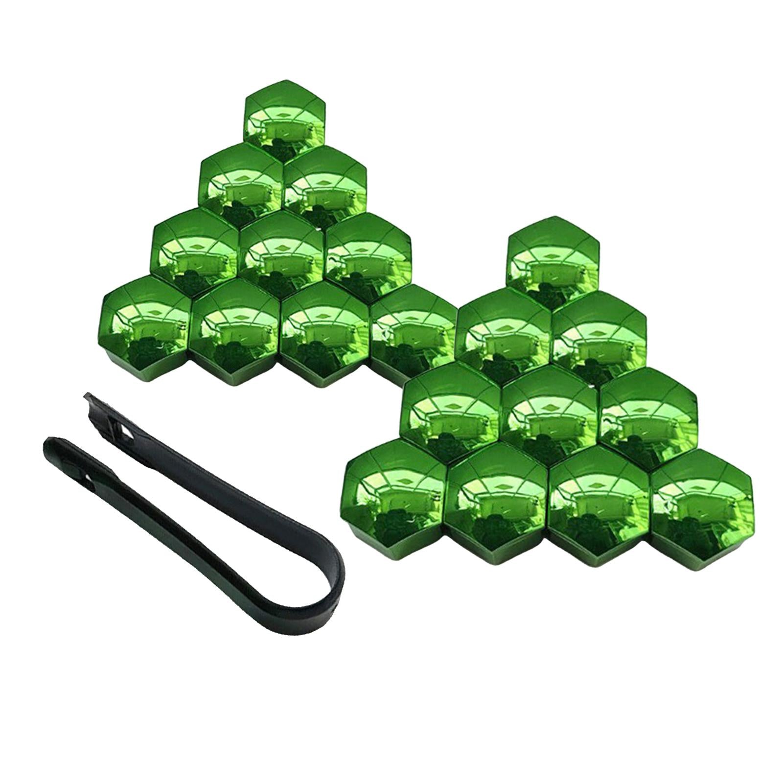 4x20 Pieces Car Wheel Nut Caps Covers Anti Rust Wheel Rim Cover Wheel Nut Caps Green 17mm