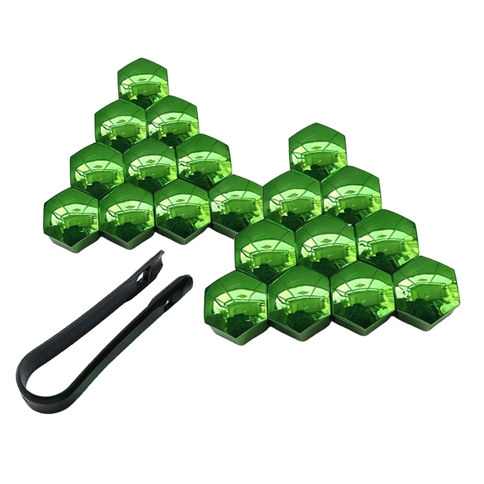 3x20 Pieces Car Wheel Nut Caps Covers Anti Rust Wheel Rim Cover Wheel Nut Caps Green 21mm