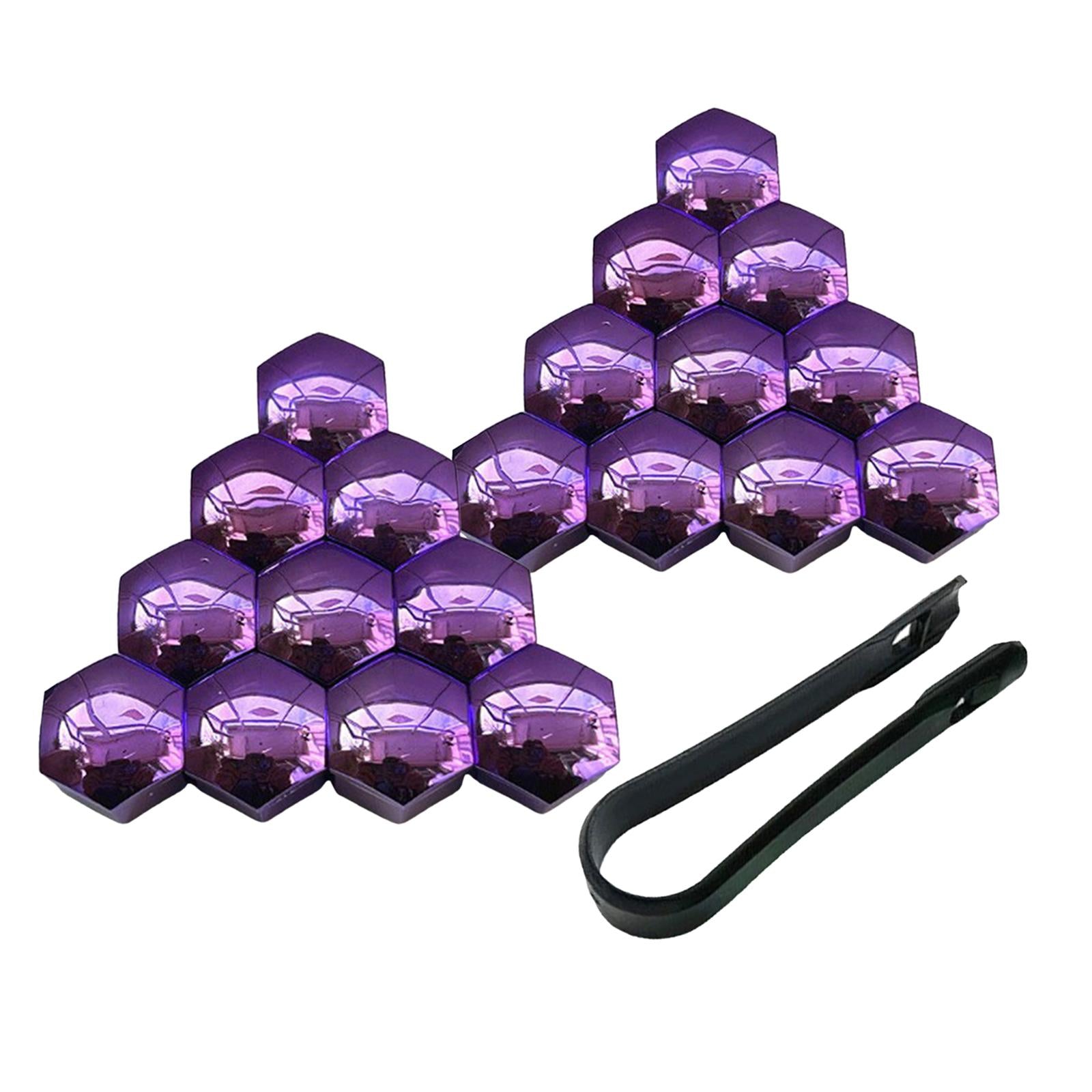 3x20 Pieces Car Wheel Nut Caps Covers Anti Rust Wheel Rim Cover Wheel Nut Caps Purple 19mm