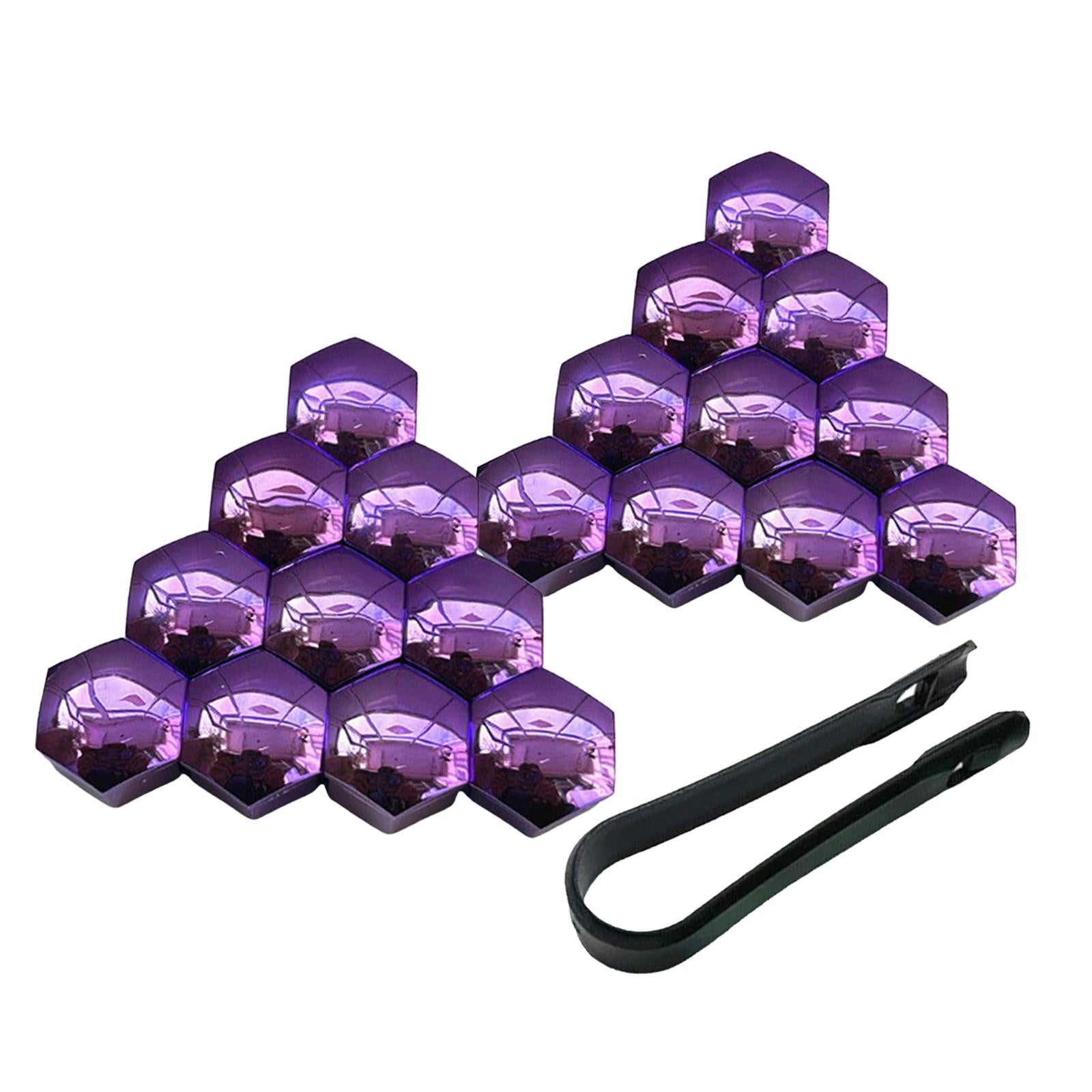 3x20 Pieces Car Wheel Nut Caps Covers Anti Rust Wheel Rim Cover Wheel Nut Caps Purple 21mm