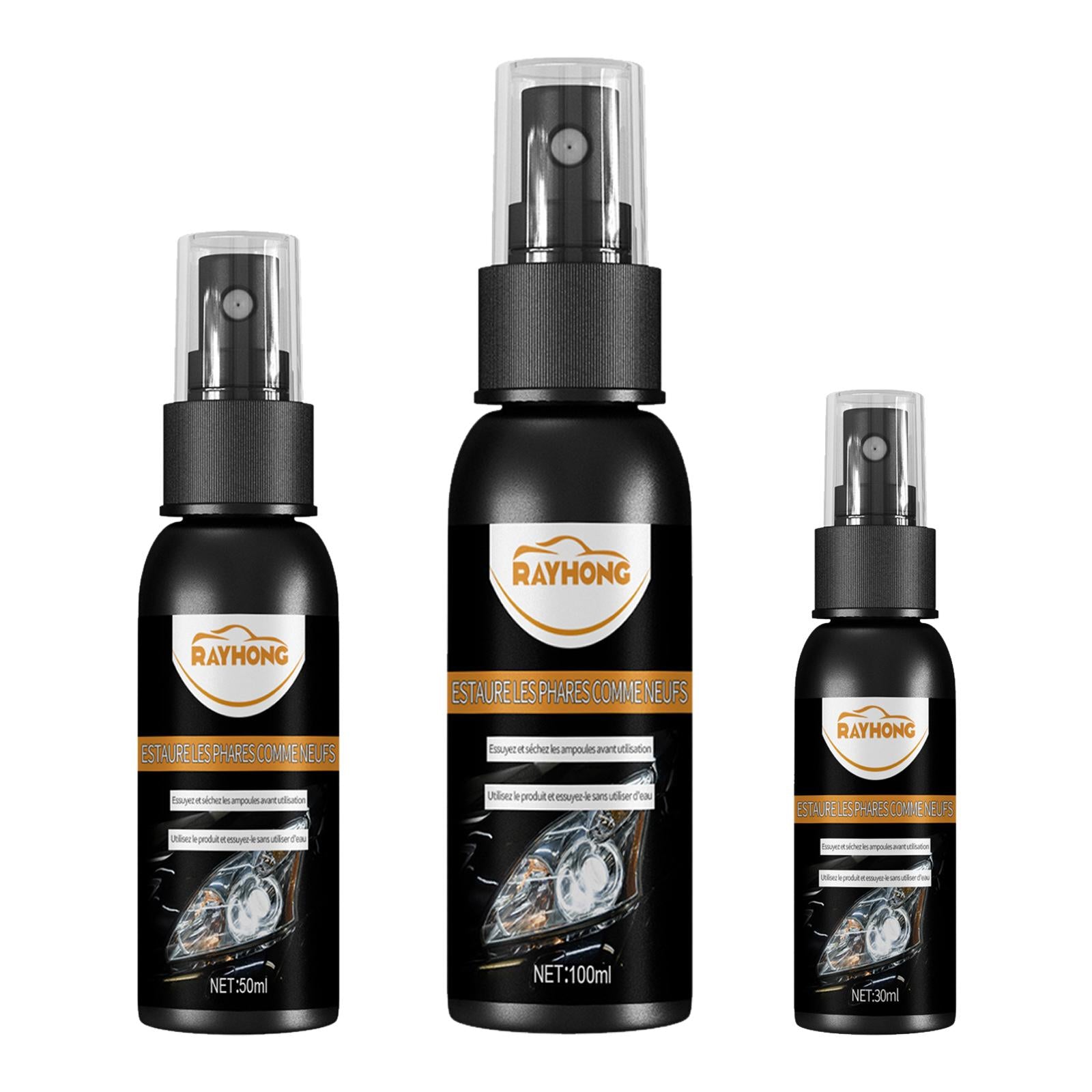 2xCar Headlight Renewal Polish Car Assecories Car Headlight Repair Fluid Spray 50ml