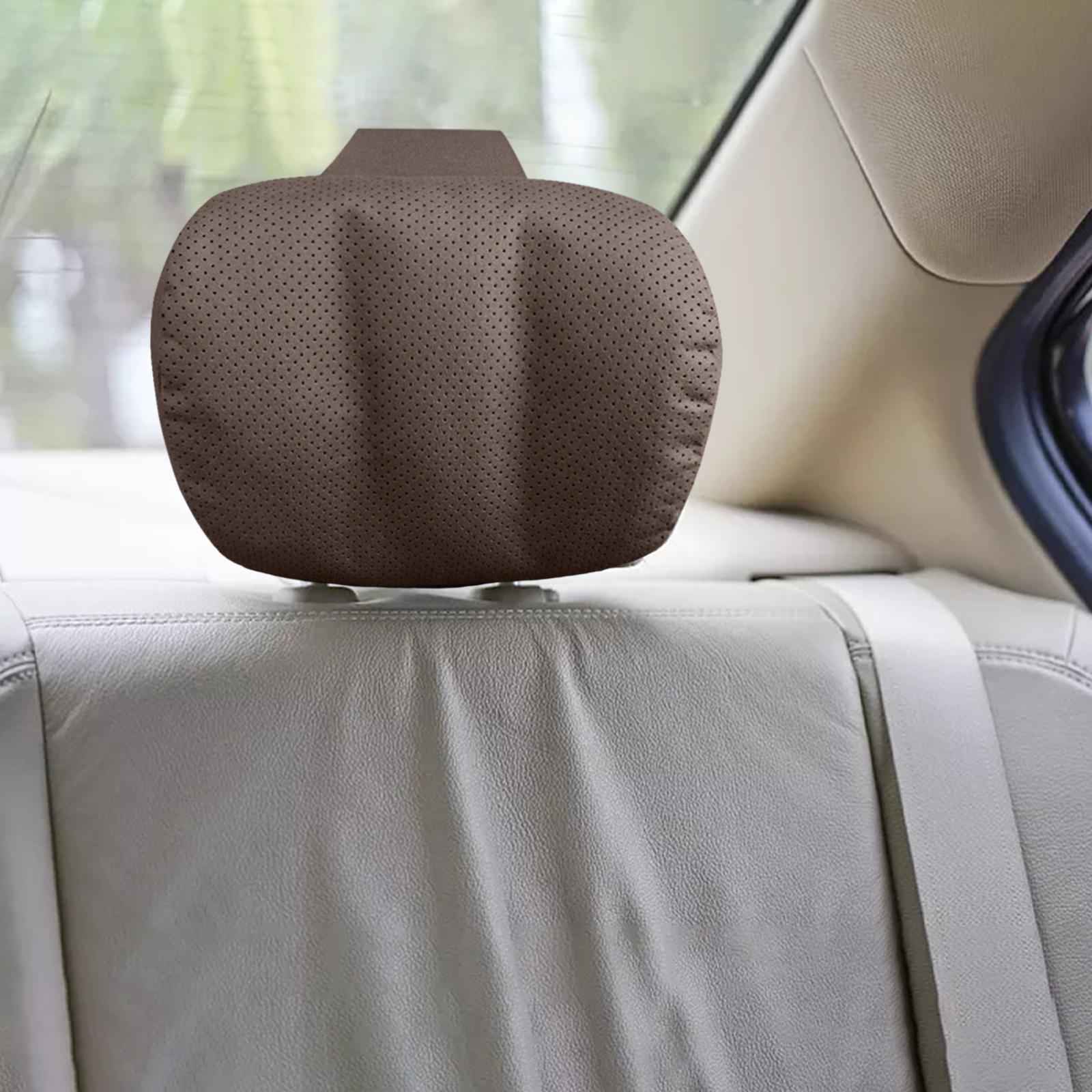 Car Headrest Pillow Comfortable Soft Portable Auto Headrest Car Neck Pillow Brown