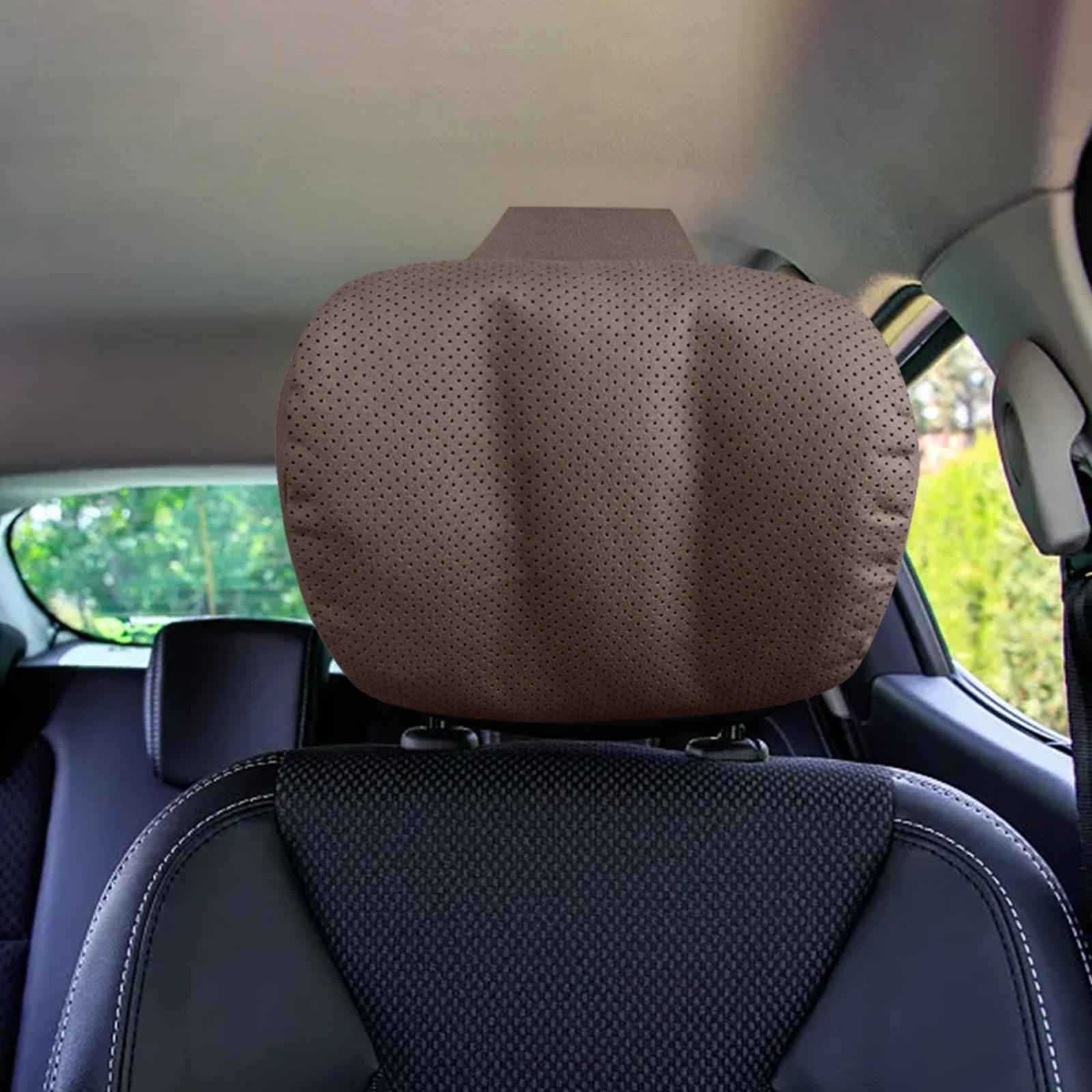 Car Headrest Pillow Comfortable Soft Portable Auto Headrest Car Neck Pillow Brown