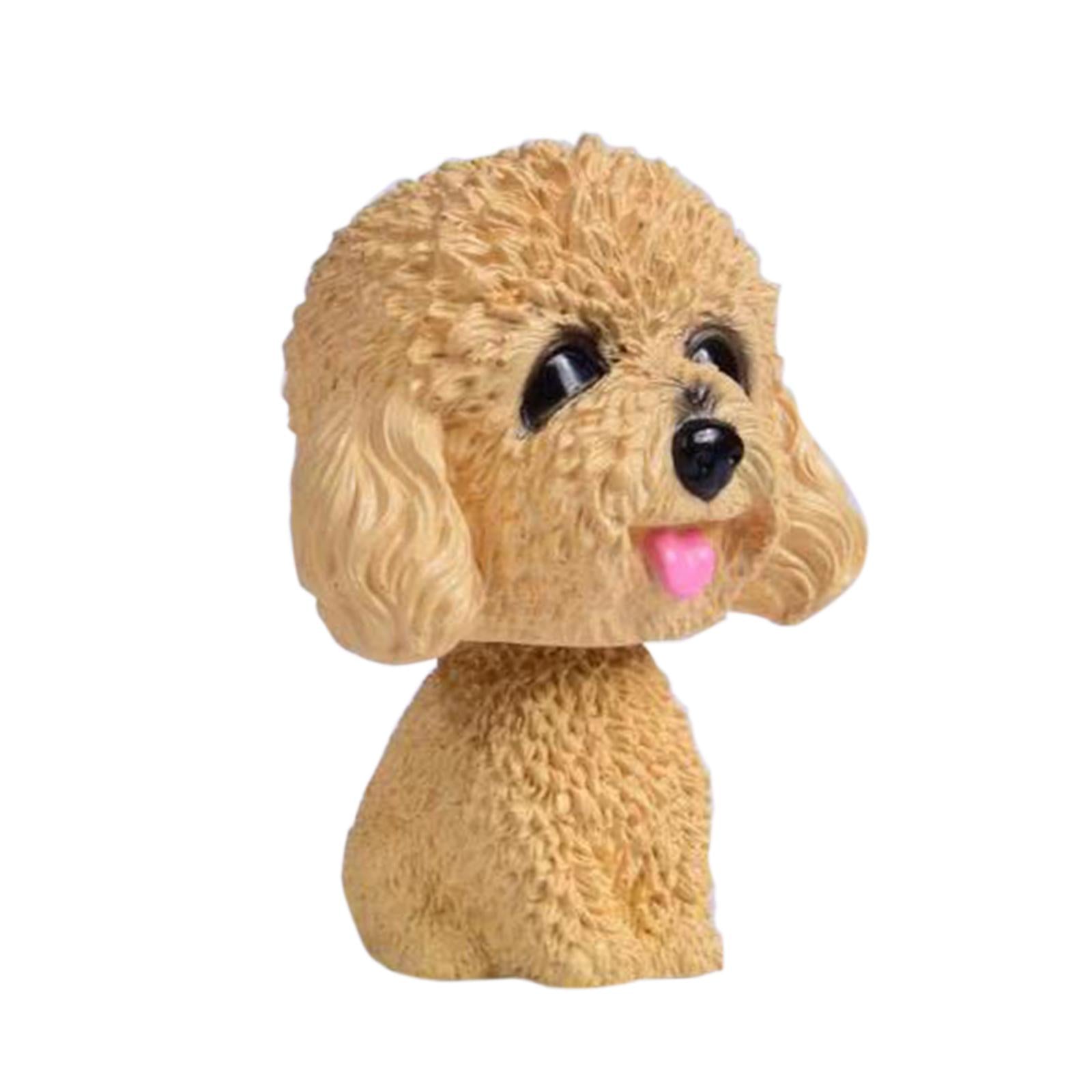 Funny Shaking Head Dog Figurine Resin for Desk Room Desktop Car Vehicle Style C