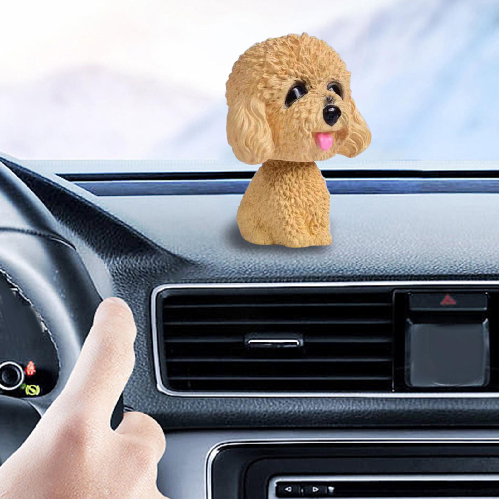 Funny Shaking Head Dog Figurine Resin for Desk Room Desktop Car Vehicle Style C