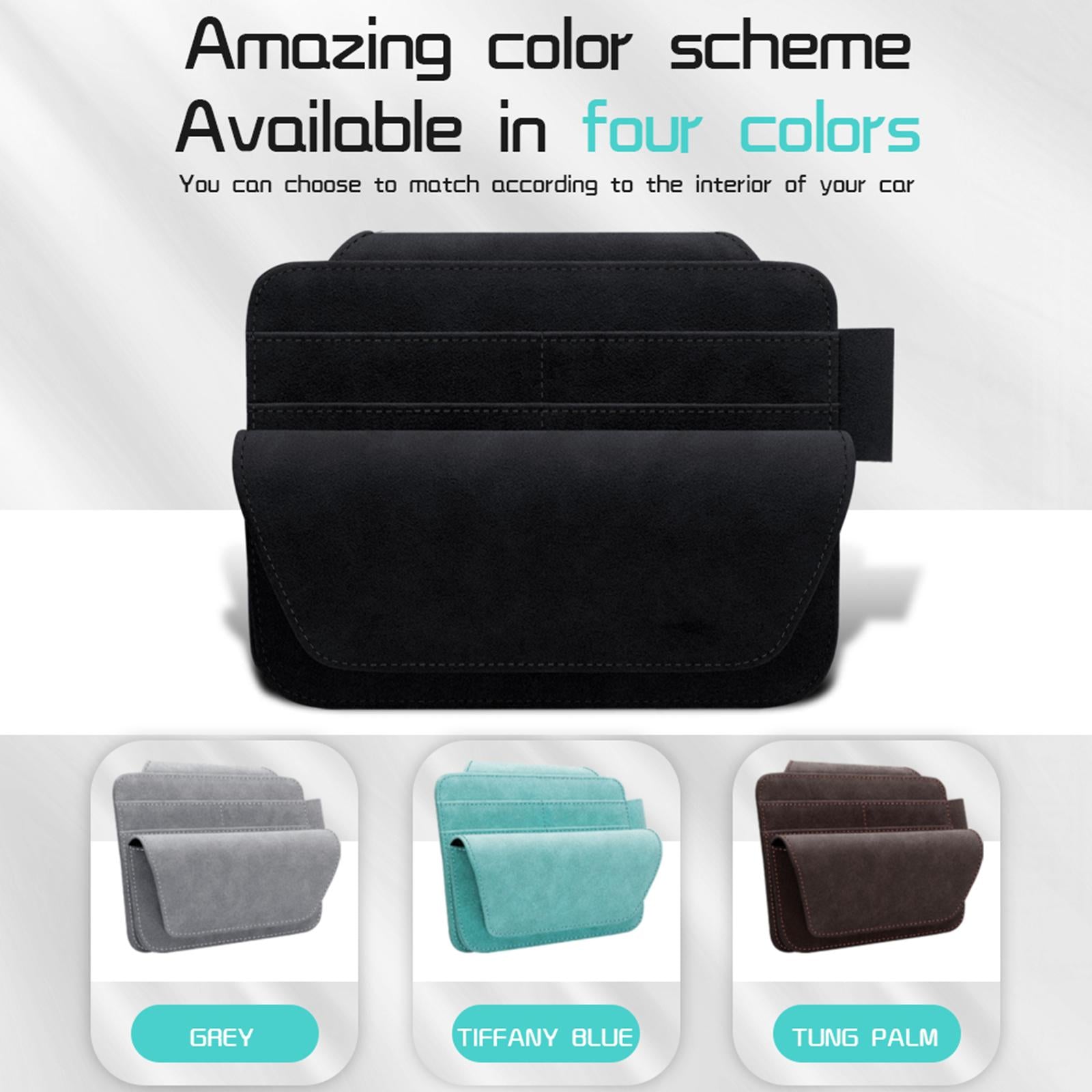 Car Sun Visor Organizer Car Visor Accessories Ticket Card Holder Storage Bag Black