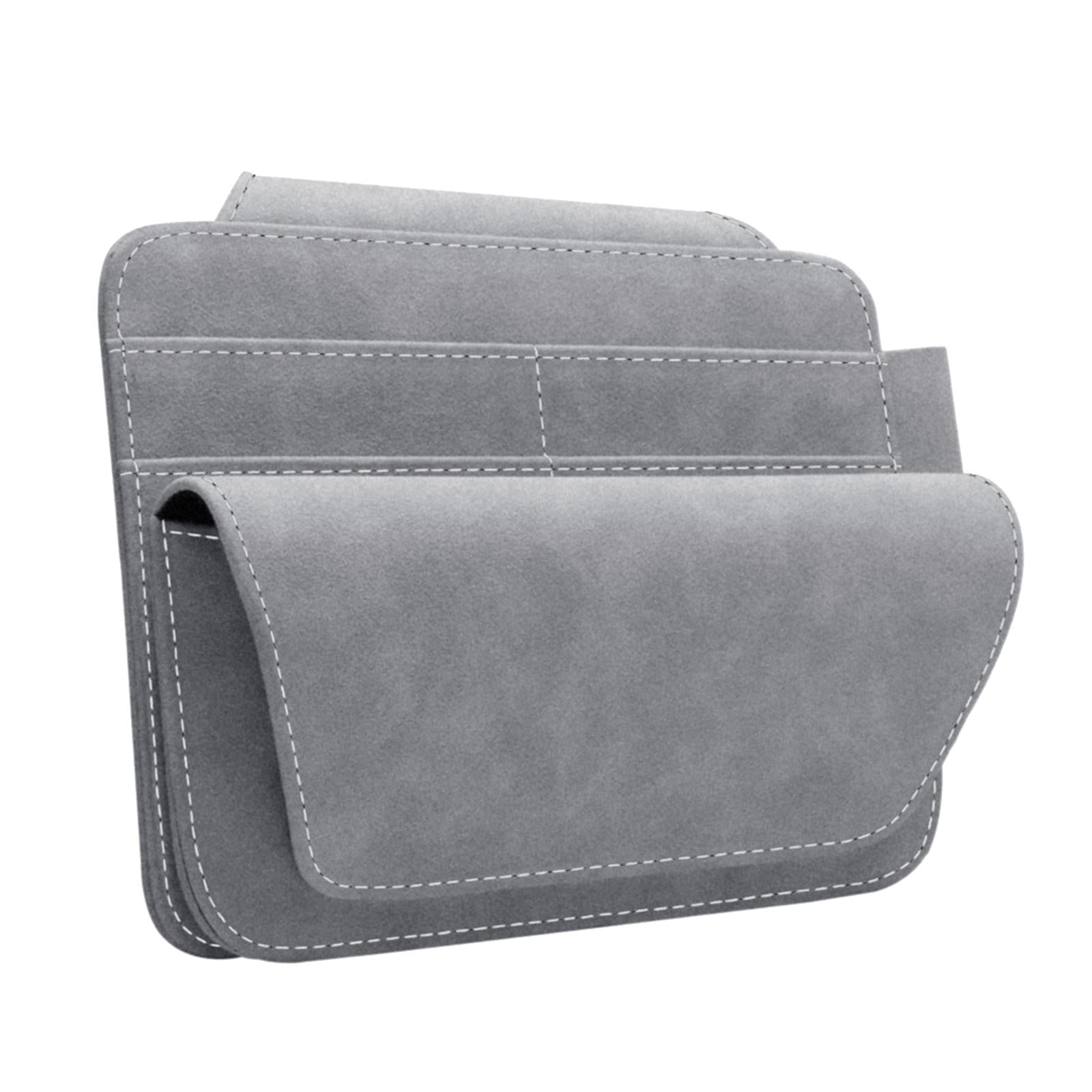 Car Sun Visor Organizer Car Visor Accessories Ticket Card Holder Storage Bag Gray