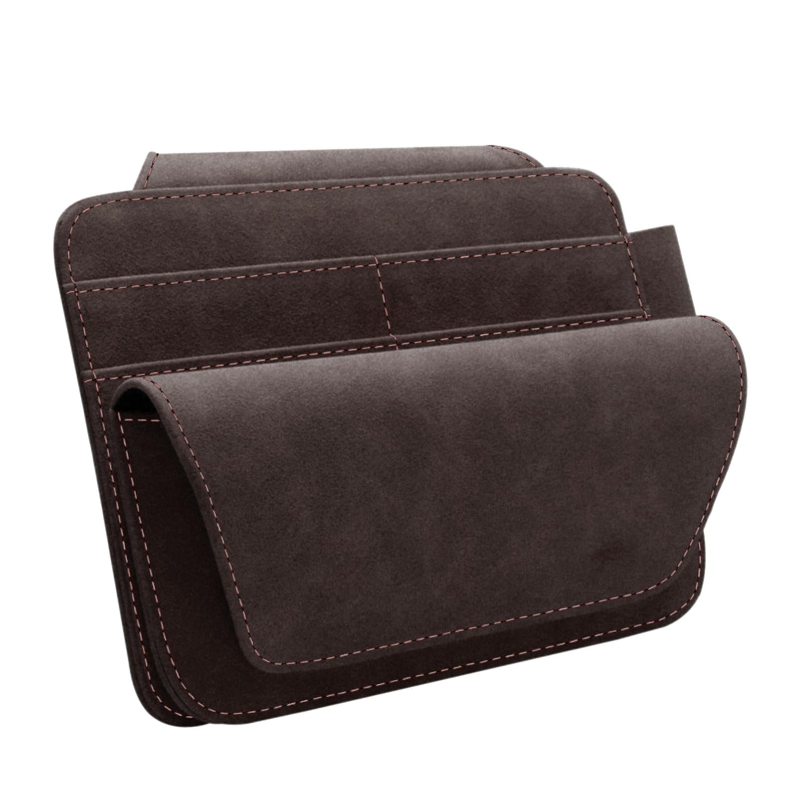 Car Sun Visor Organizer Car Visor Accessories Ticket Card Holder Storage Bag Brown