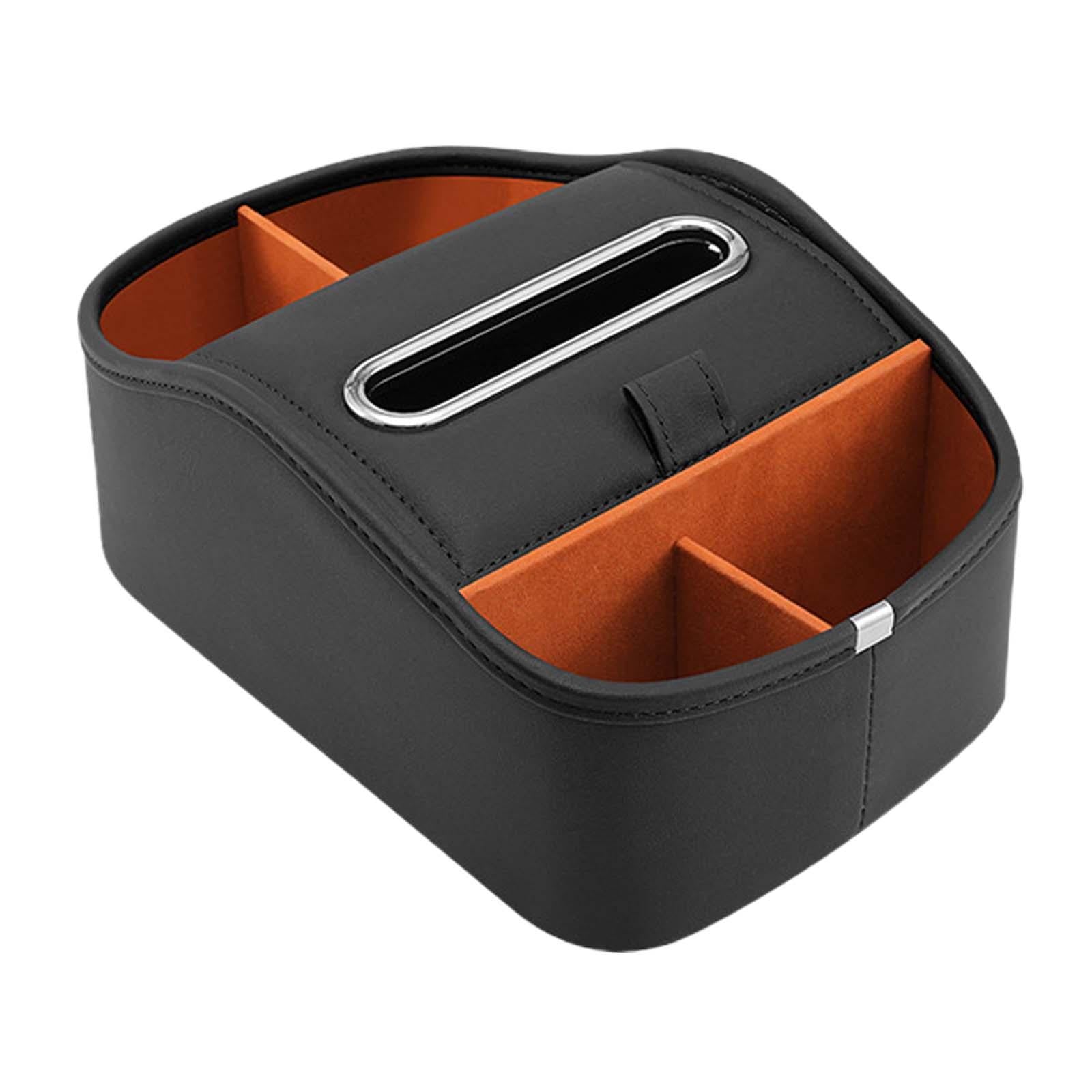 Car Armrest Storage Box Console Organizer for Lipstick Key Paper Towels black