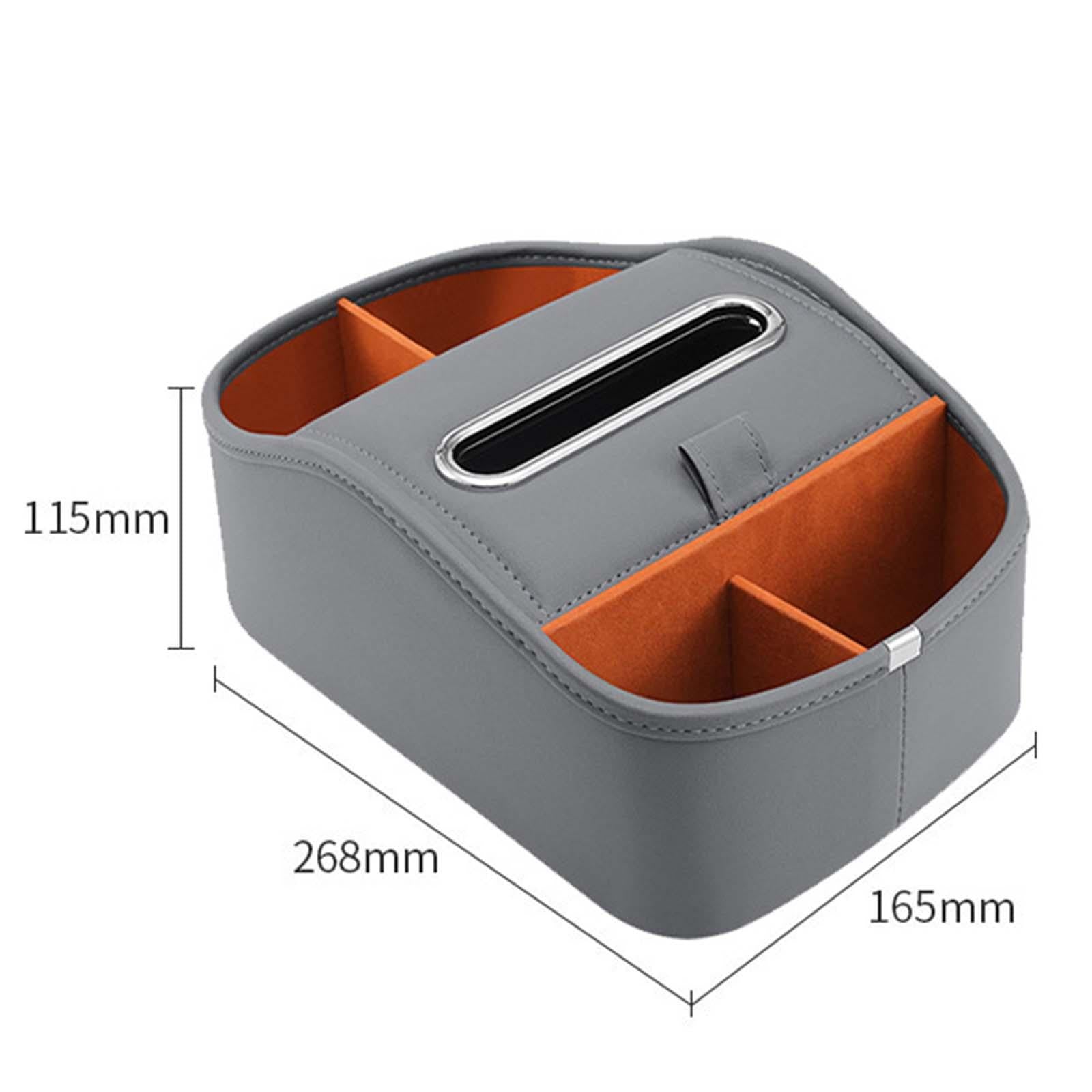Car Armrest Storage Box Console Organizer for Lipstick Key Paper Towels grey