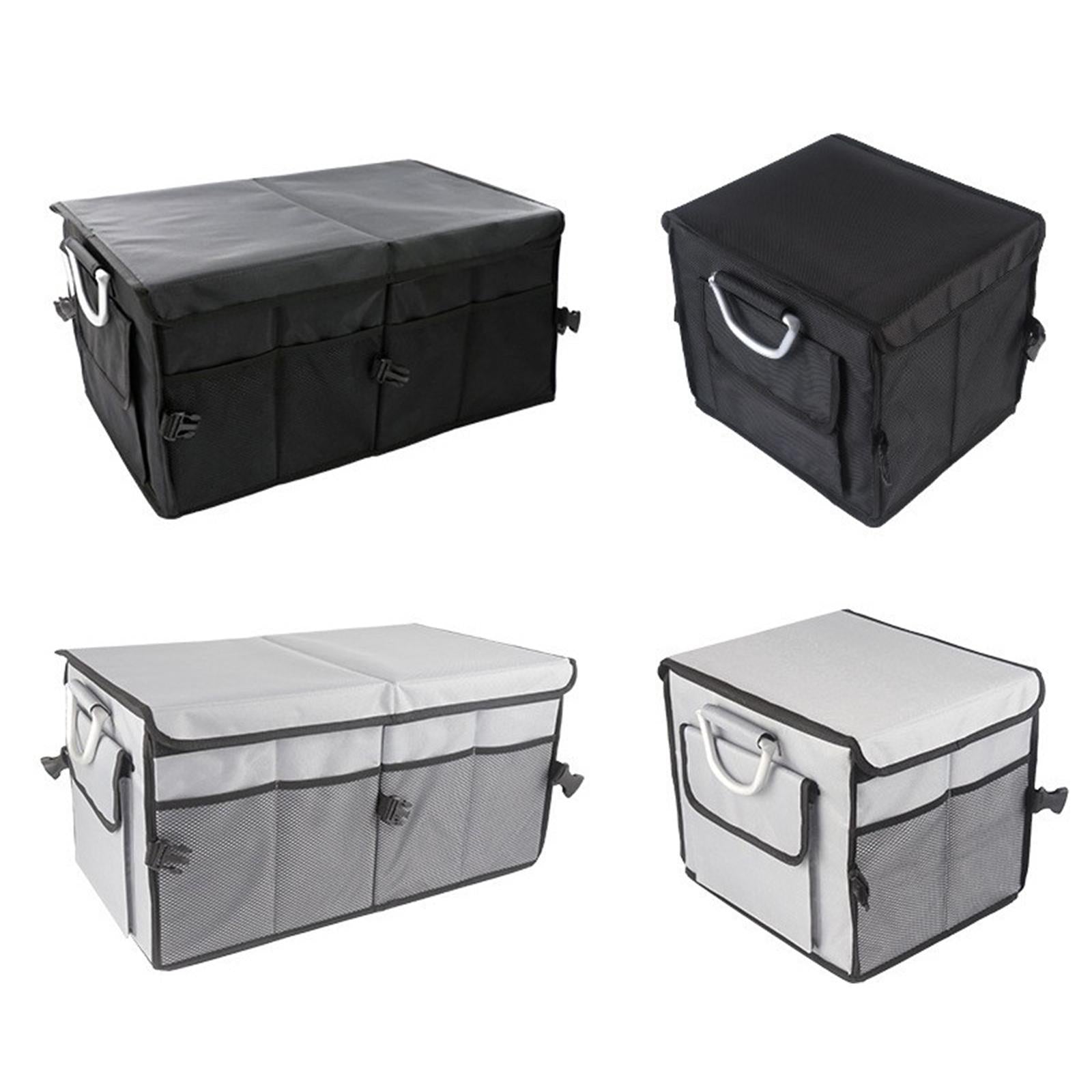 Foldable Car Cargo Trunk Organizer Reflective Strip for Home and Office 57x33.5x29cm Gray