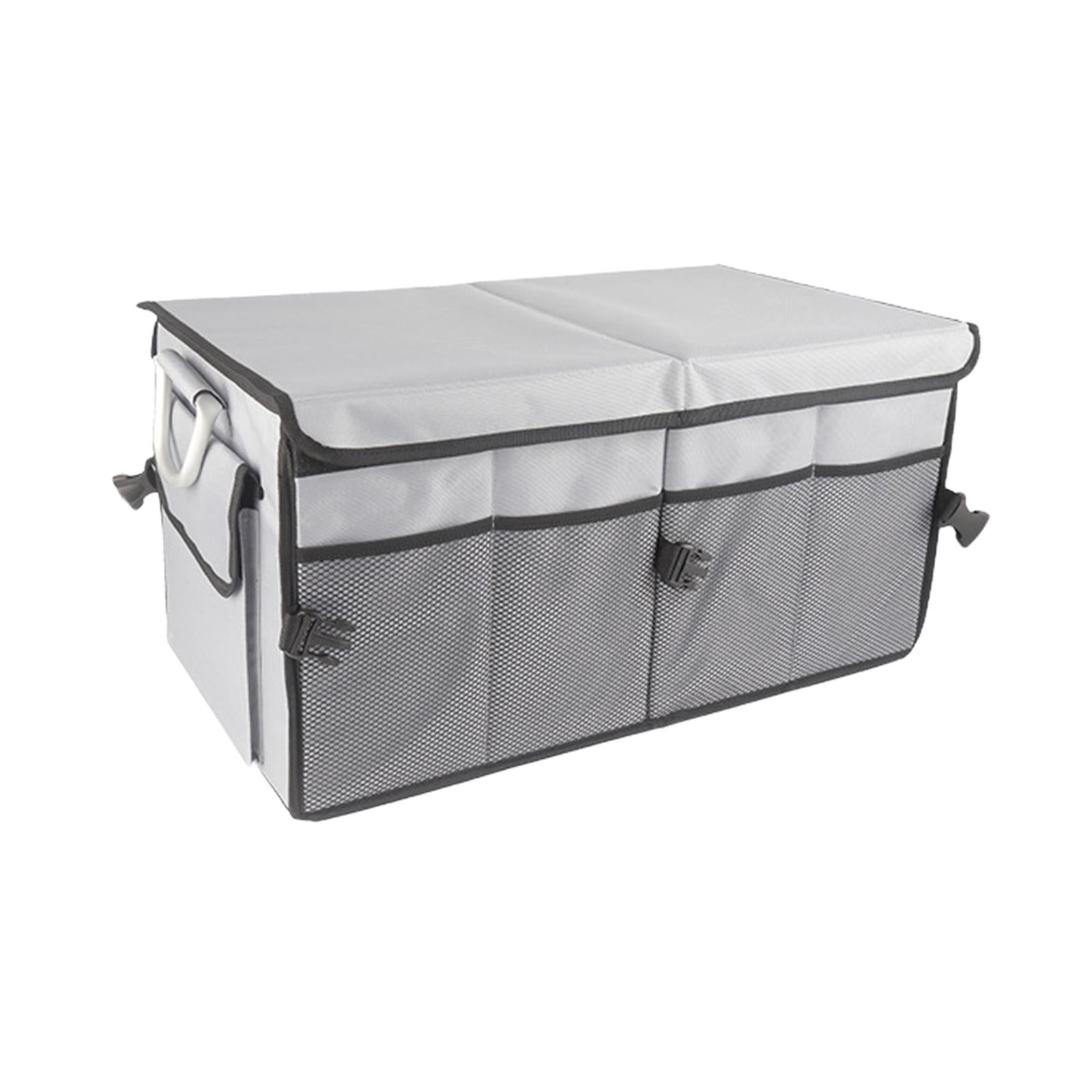 Foldable Car Cargo Trunk Organizer Reflective Strip for Home and Office 57x33.5x29cm Gray
