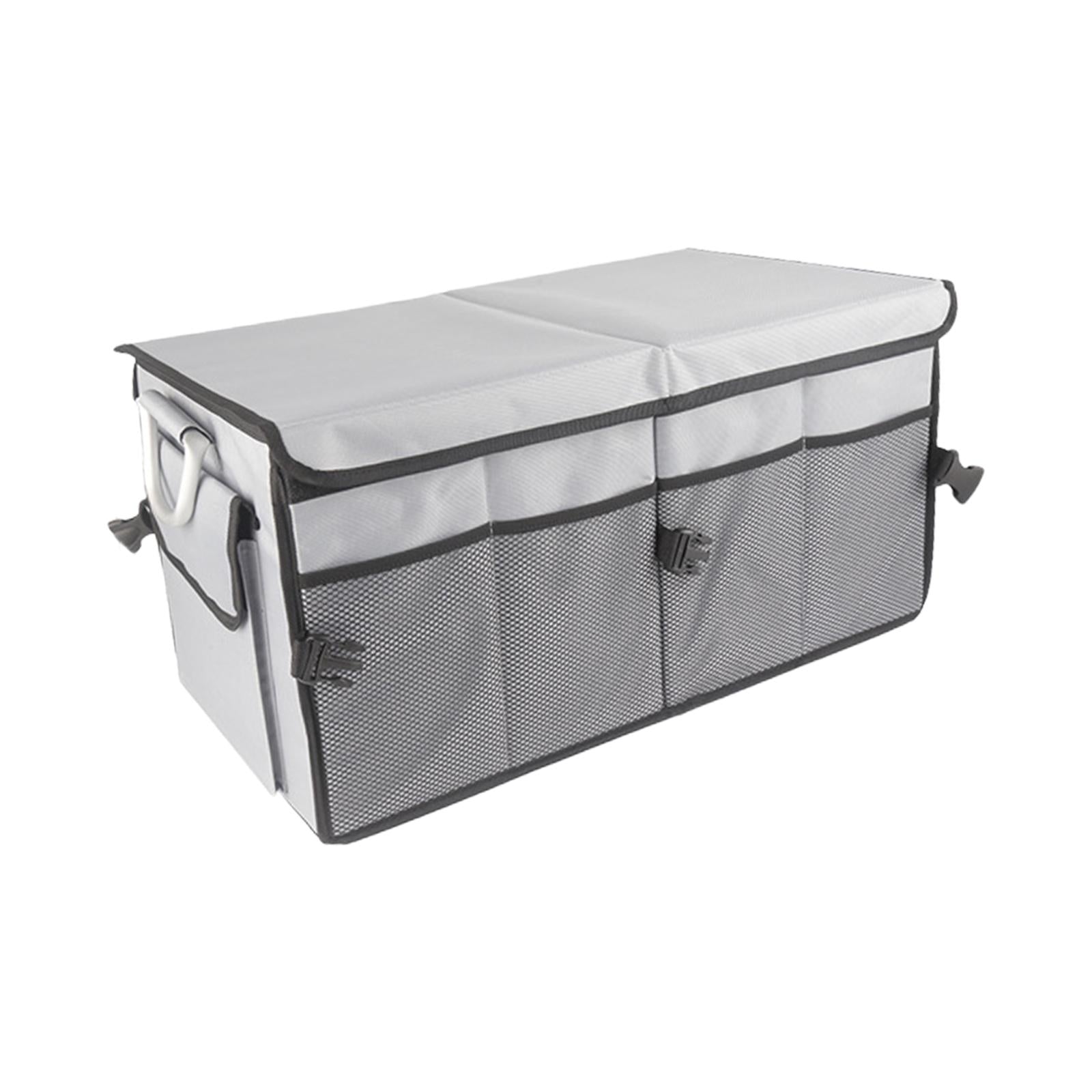 Foldable Car Cargo Trunk Organizer Reflective Strip for Home and Office 57x33.5x29cm Gray