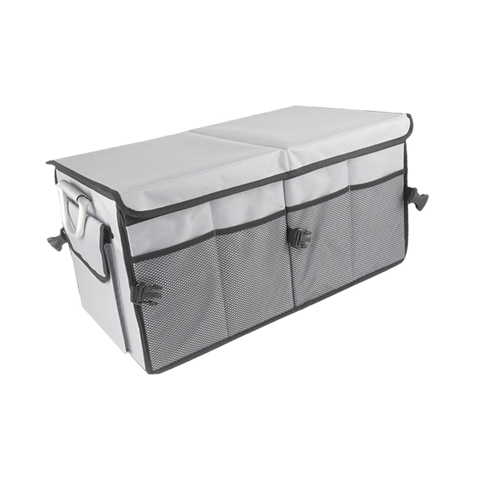 Foldable Car Cargo Trunk Organizer Reflective Strip for Home and Office 57x33.5x29cm Gray