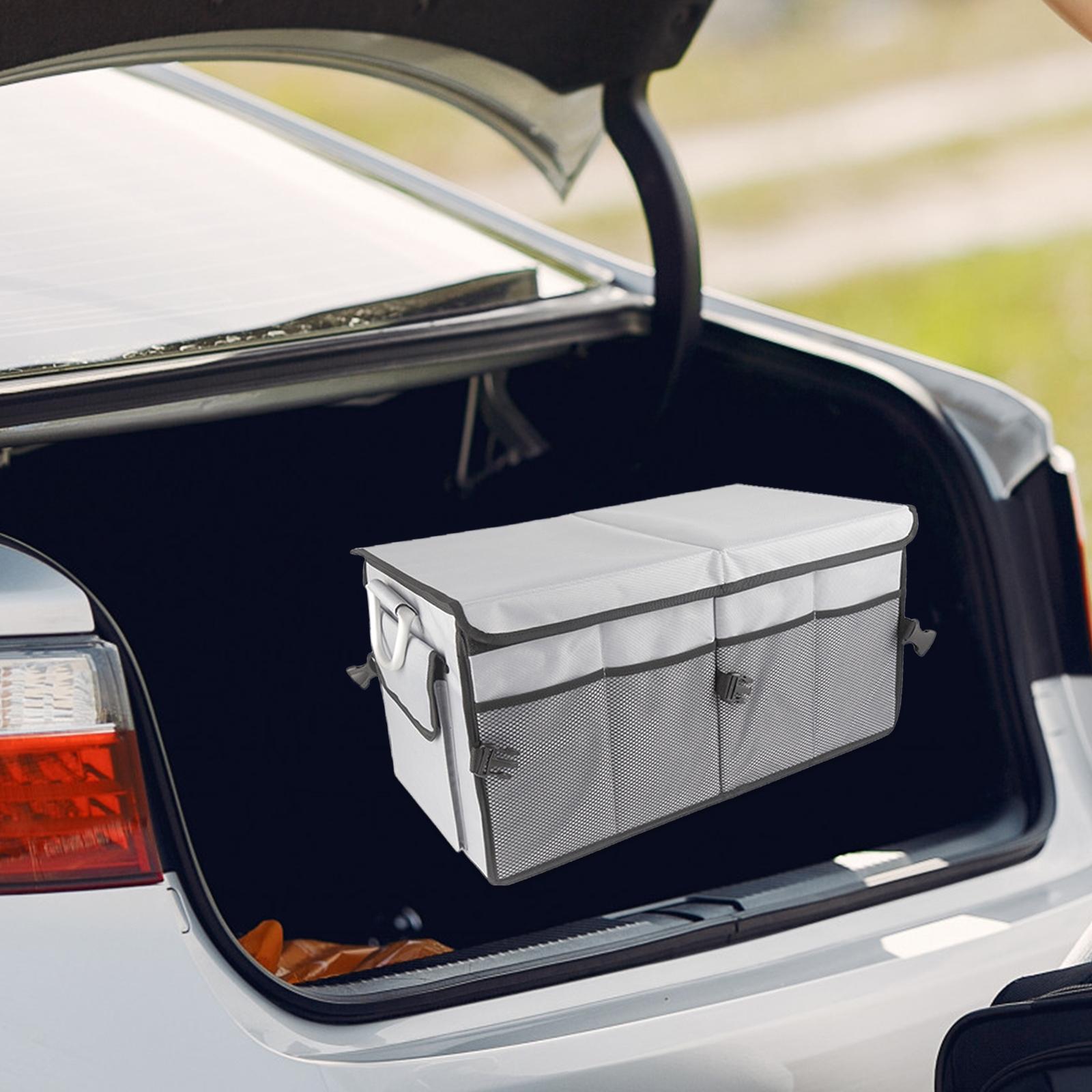 Foldable Car Cargo Trunk Organizer Reflective Strip for Home and Office 57x33.5x29cm Gray