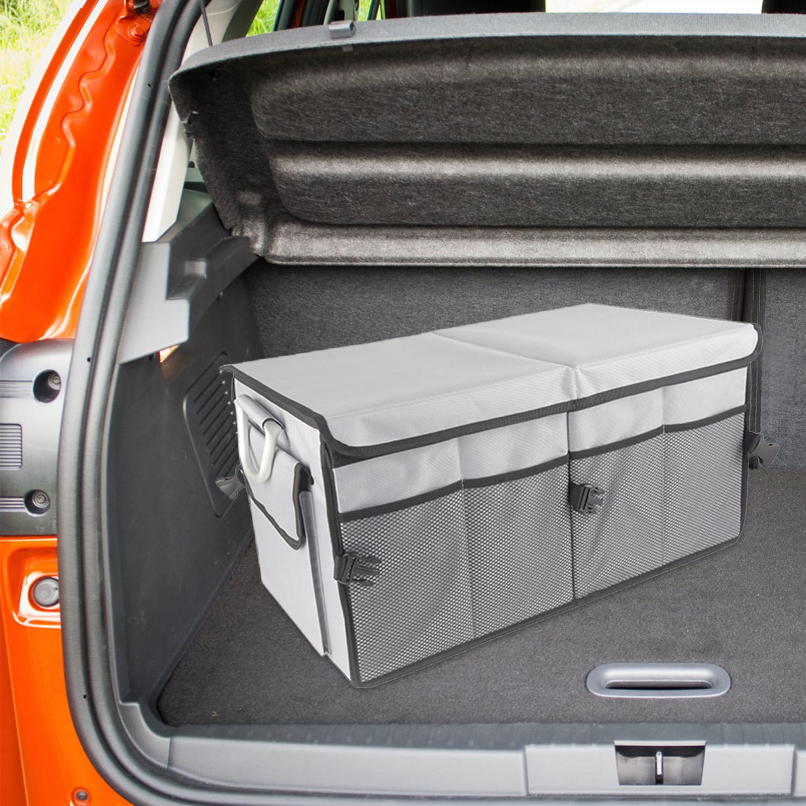 Foldable Car Cargo Trunk Organizer Reflective Strip for Home and Office 57x33.5x29cm Gray
