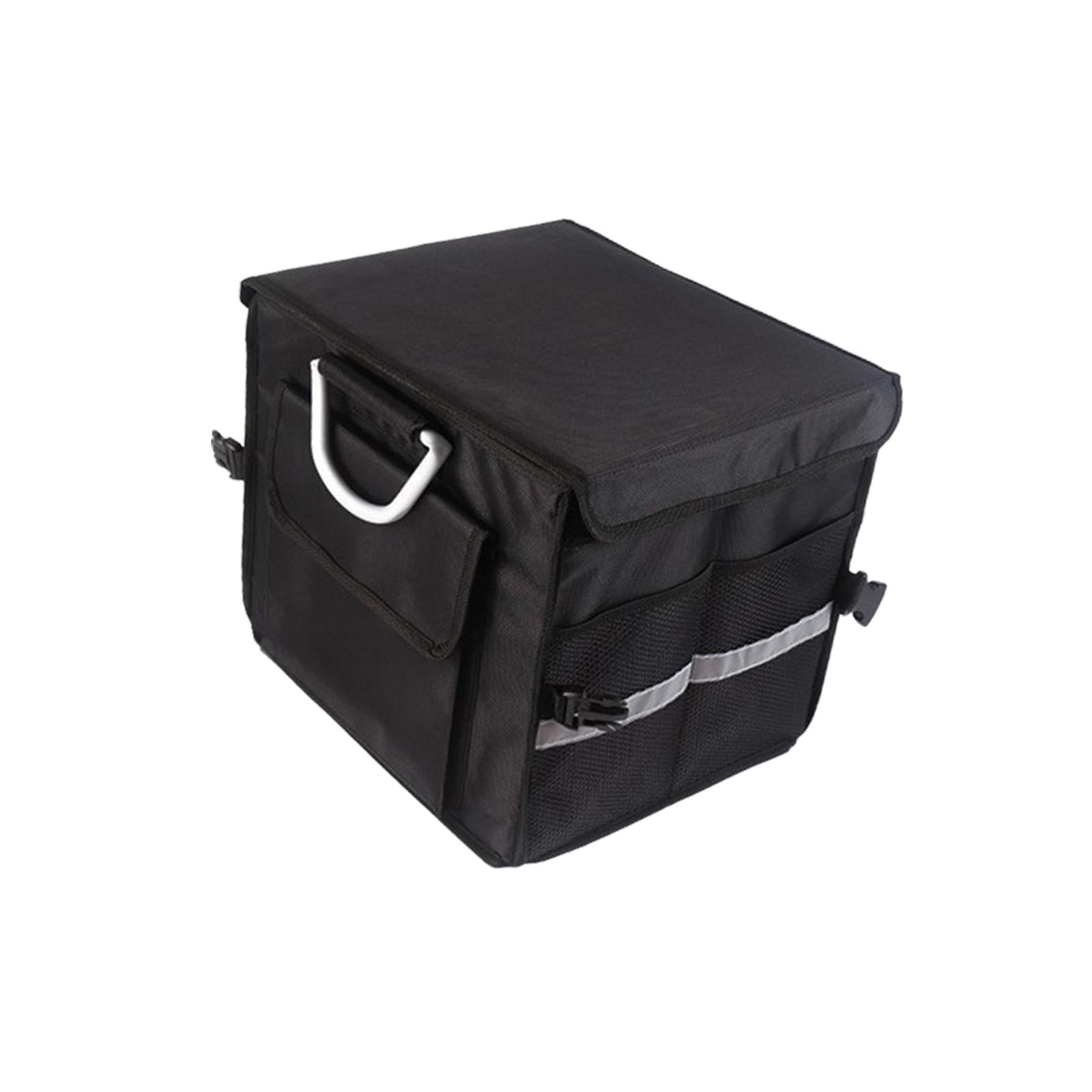 Foldable Car Cargo Trunk Organizer Reflective Strip for Home and Office 33.5x29x29cm Black