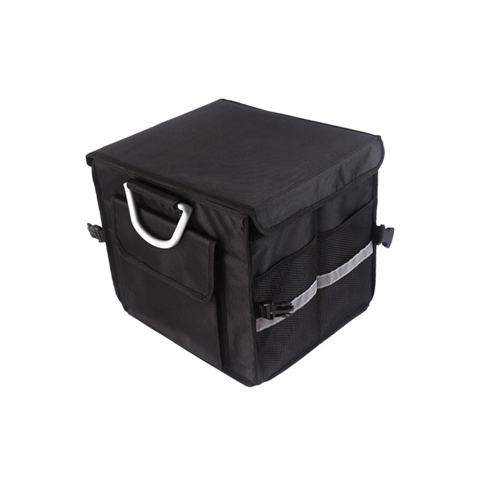 Foldable Car Cargo Trunk Organizer Reflective Strip for Home and Office 33.5x29x29cm Black