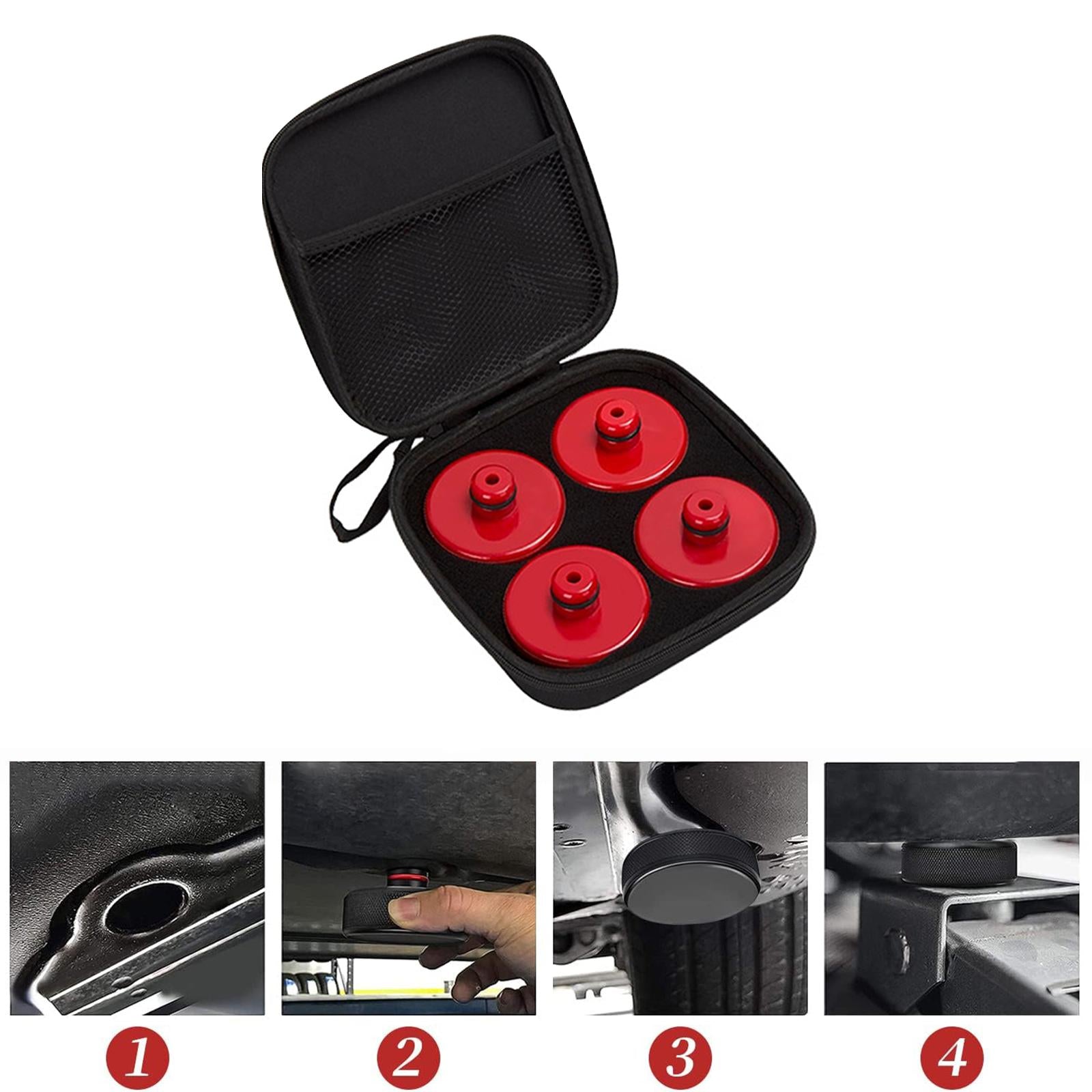 4Pcs Lifting Jack Pad Durable with Storage Case for Tesla Model S Y 3 x Red