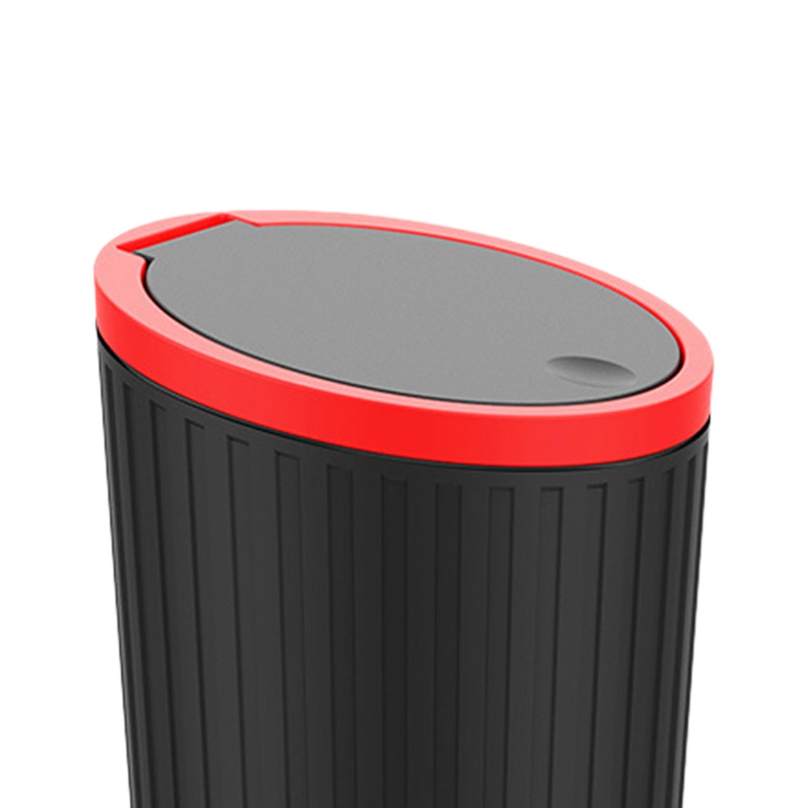 Car Trash Can Durable Small Car Cup Holder Trash Bin for Auto Truck SUV black red