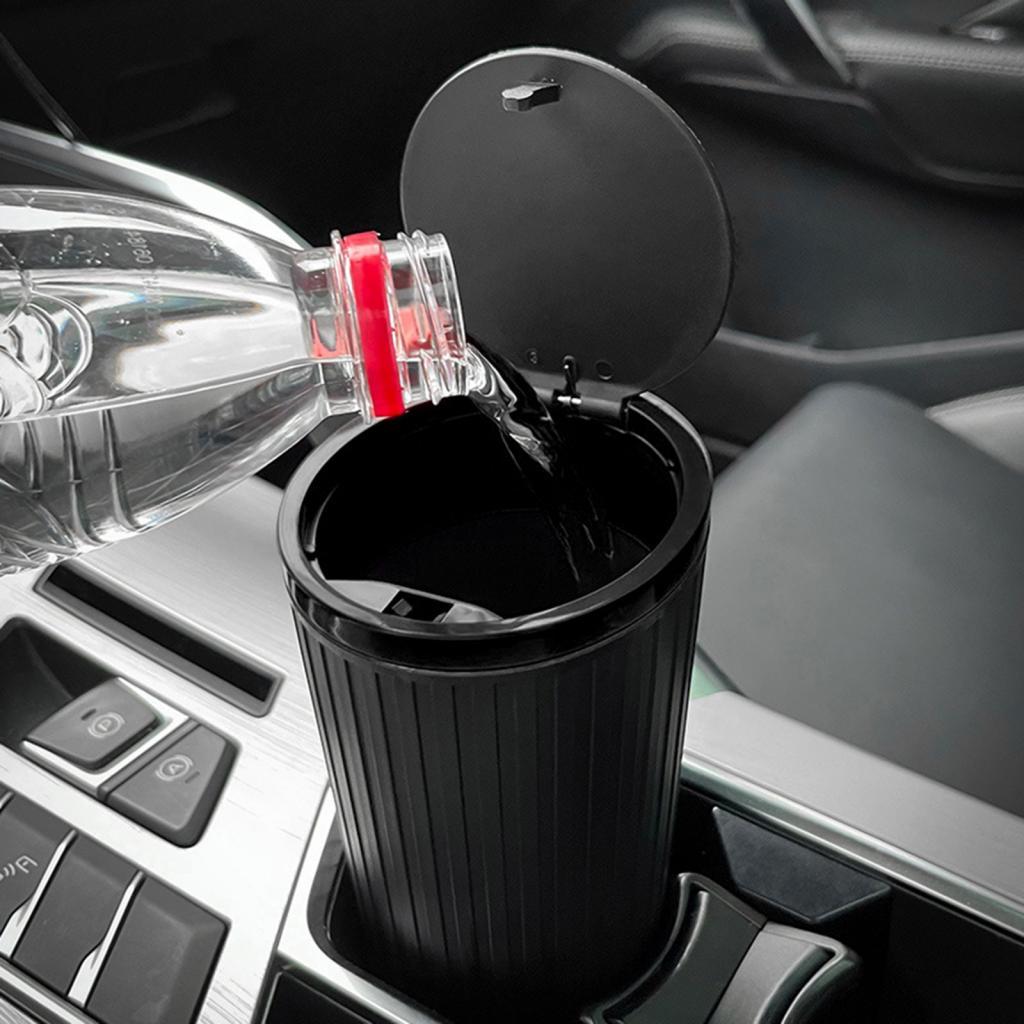Car Trash Can Durable Small Car Cup Holder Trash Bin for Auto Truck SUV black