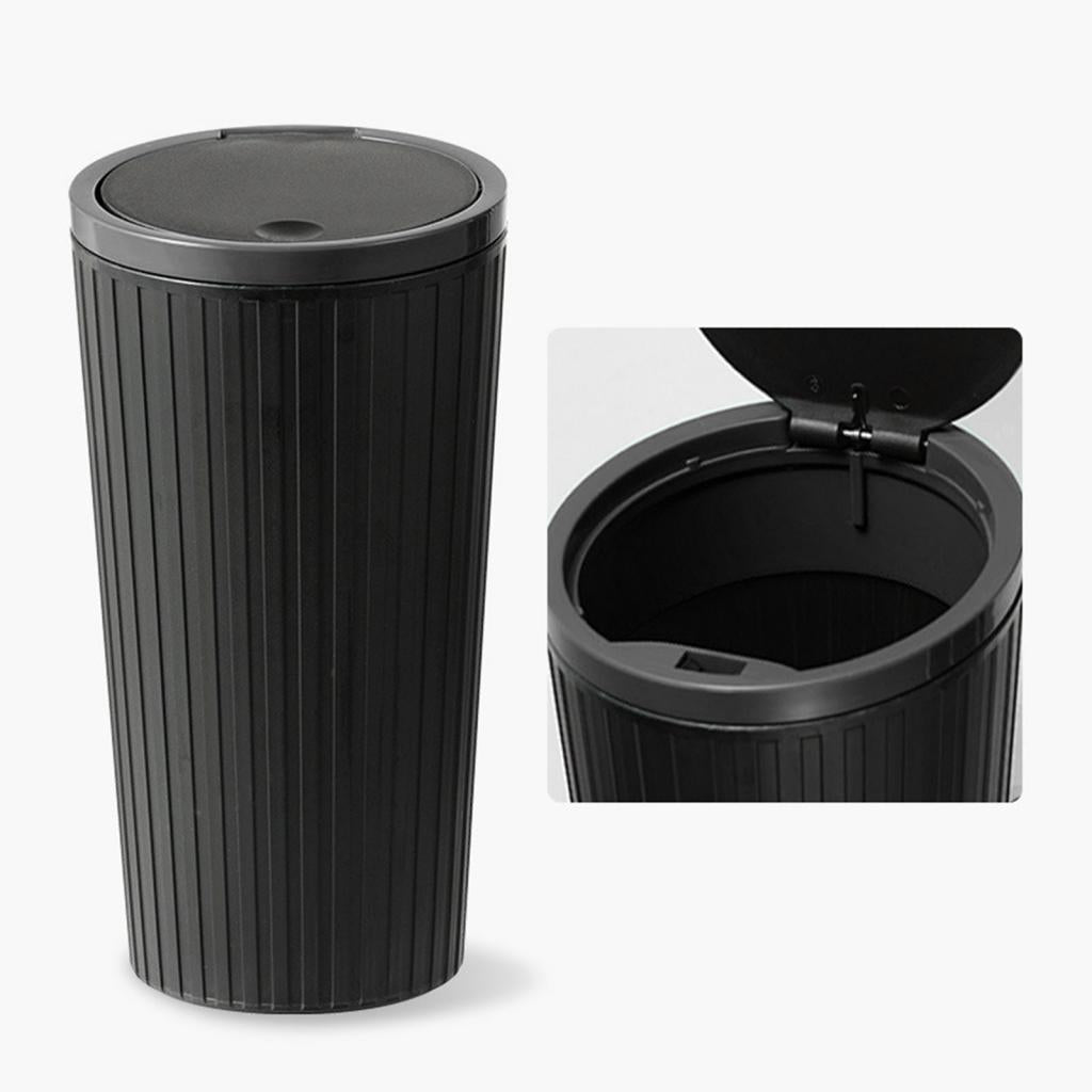 Car Trash Can Durable Small Car Cup Holder Trash Bin for Auto Truck SUV black
