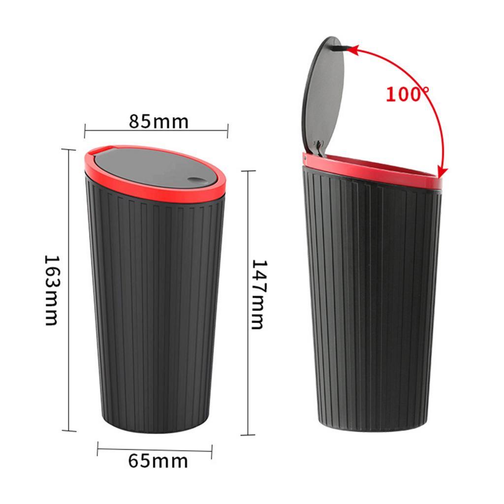 Car Trash Can Durable Small Car Cup Holder Trash Bin for Auto Truck SUV black