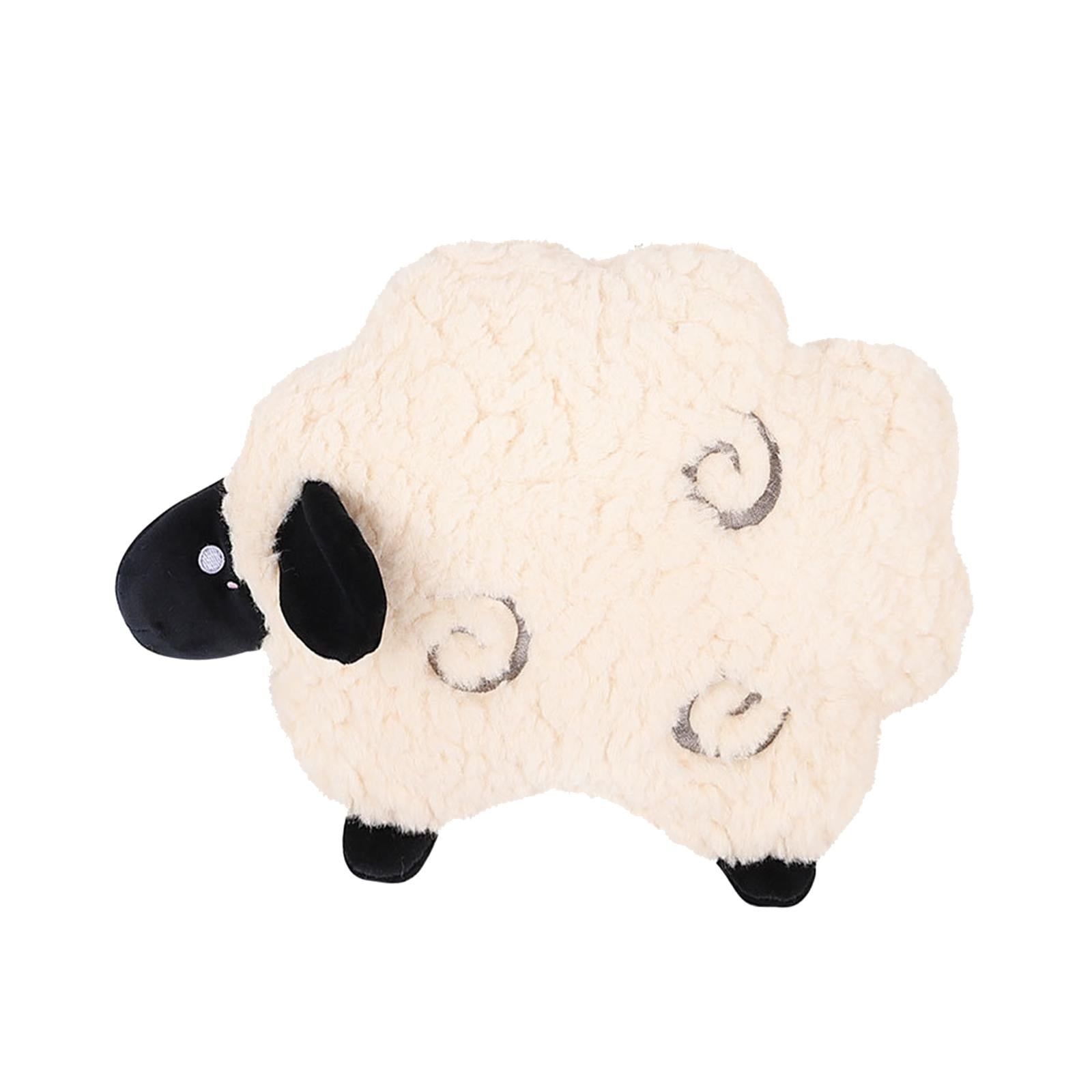 Car Pillow Attachment Car Cushion for Travelling Driving Decor 38cmx36cm Lamb