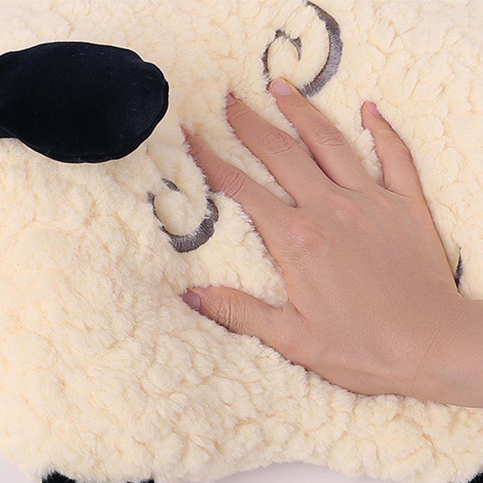 Car Pillow Attachment Car Cushion for Travelling Driving Decor 38cmx36cm Lamb